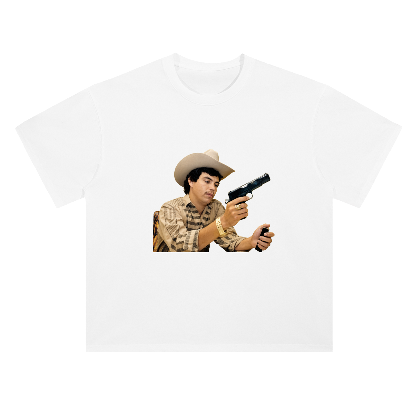 Heavyweight Drop Shoulder Cotton T-Shirt Chalino Gun