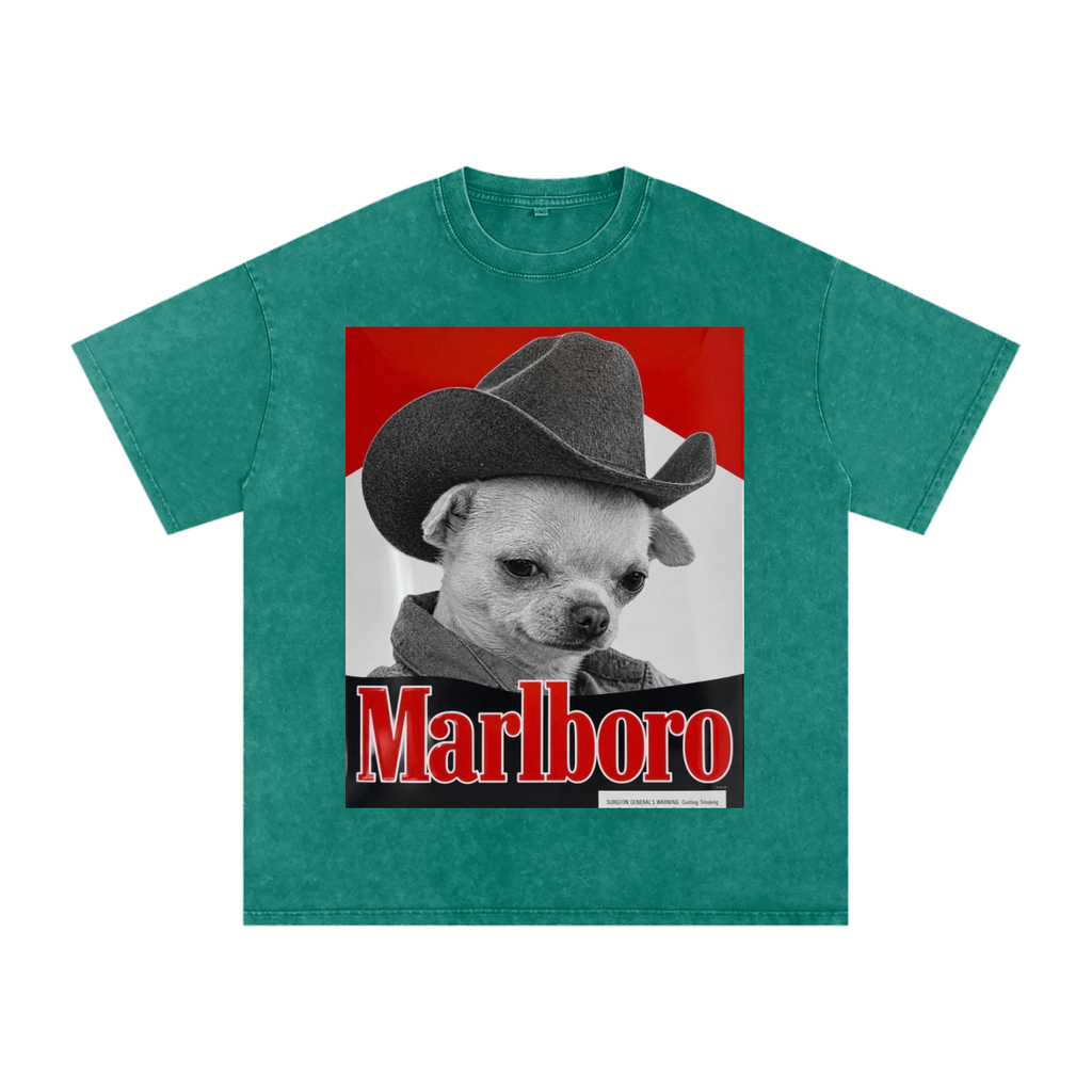 Snow Washed Oversized Cotton T-Shirt Marlboro