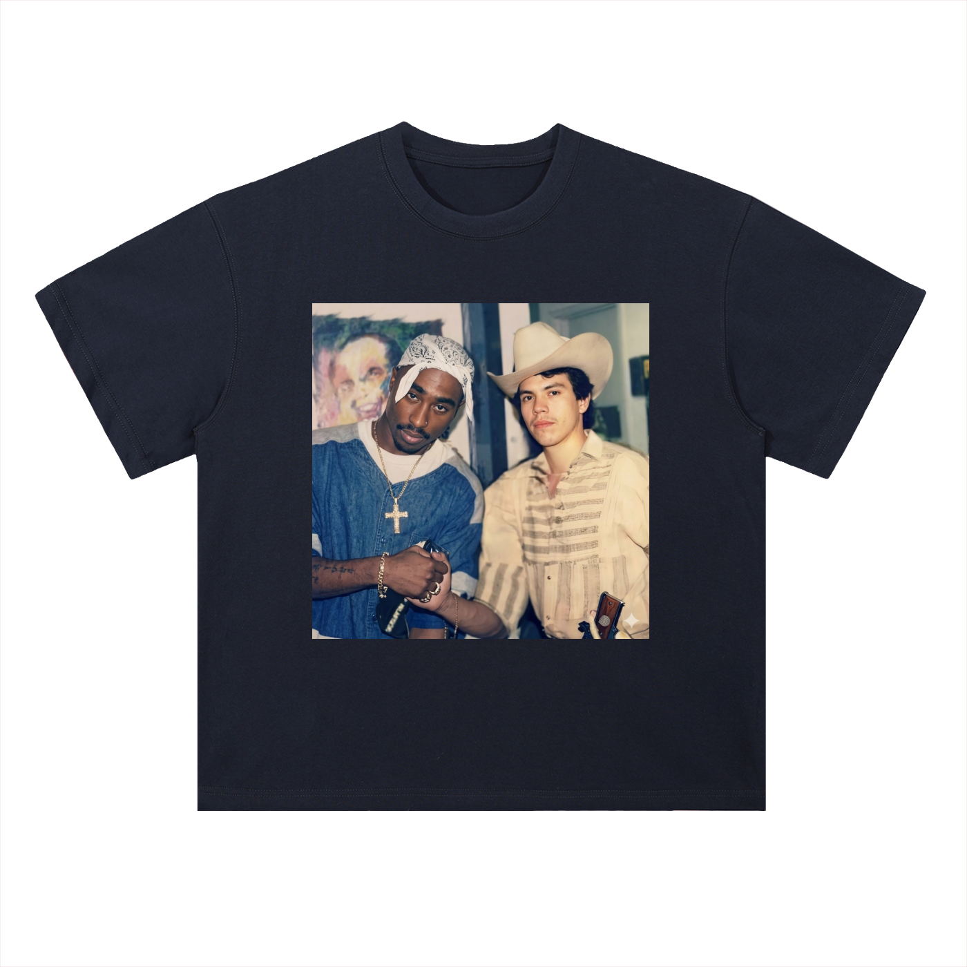 Heavyweight Drop Shoulder Cotton T-Shirt Chalino Tupac
