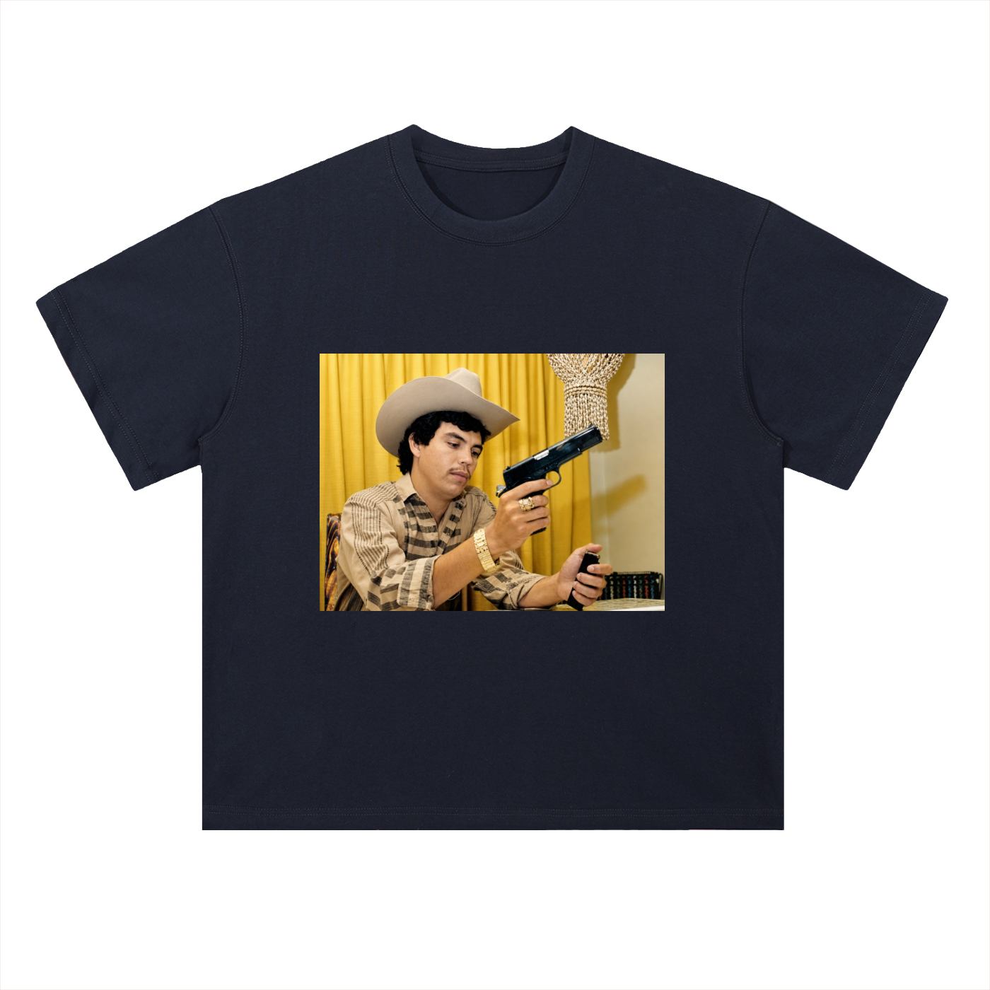 Heavyweight Drop Shoulder Cotton T-Shirt Chalino gun