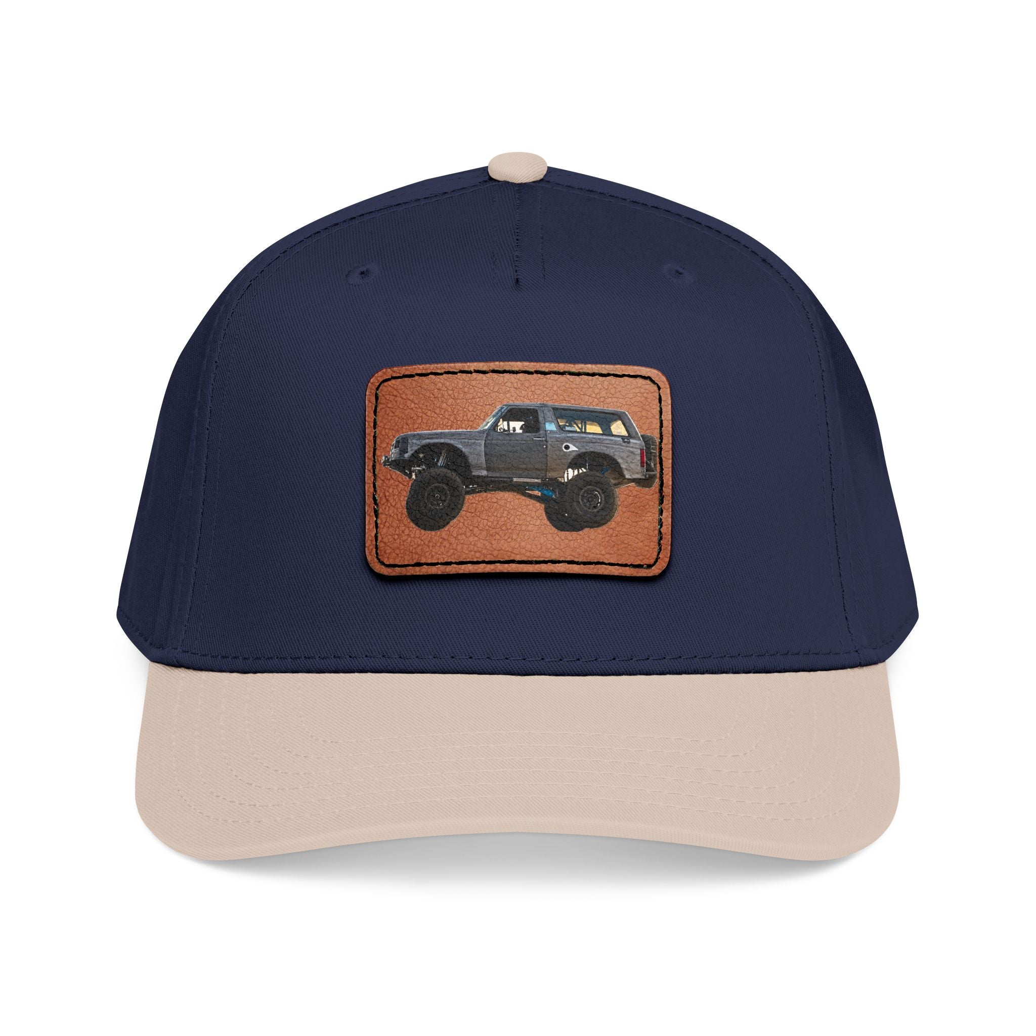 Mid Profile Baseball Cap with Leather Patch (Rectangle)