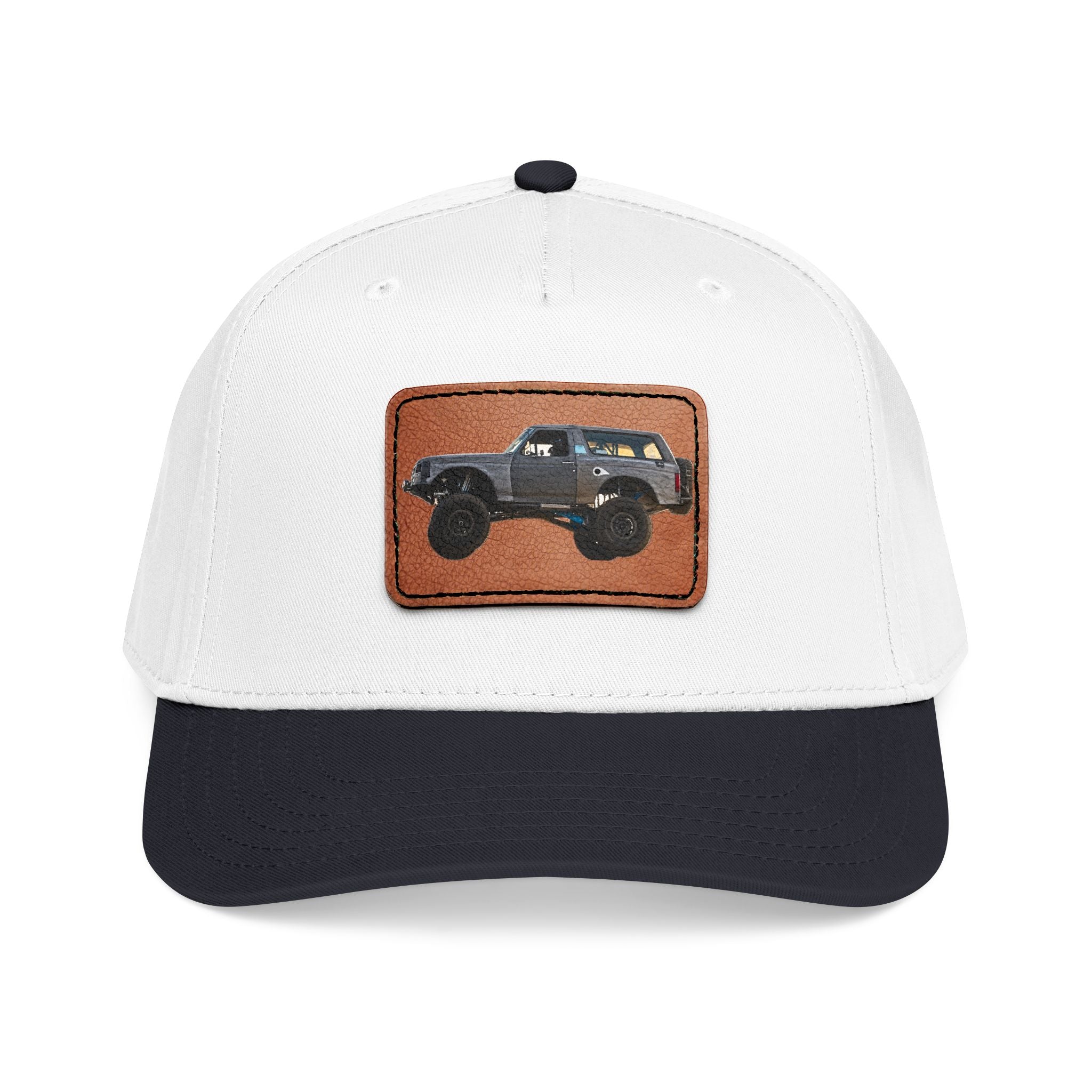 Mid Profile Baseball Cap with Leather Patch (Rectangle)