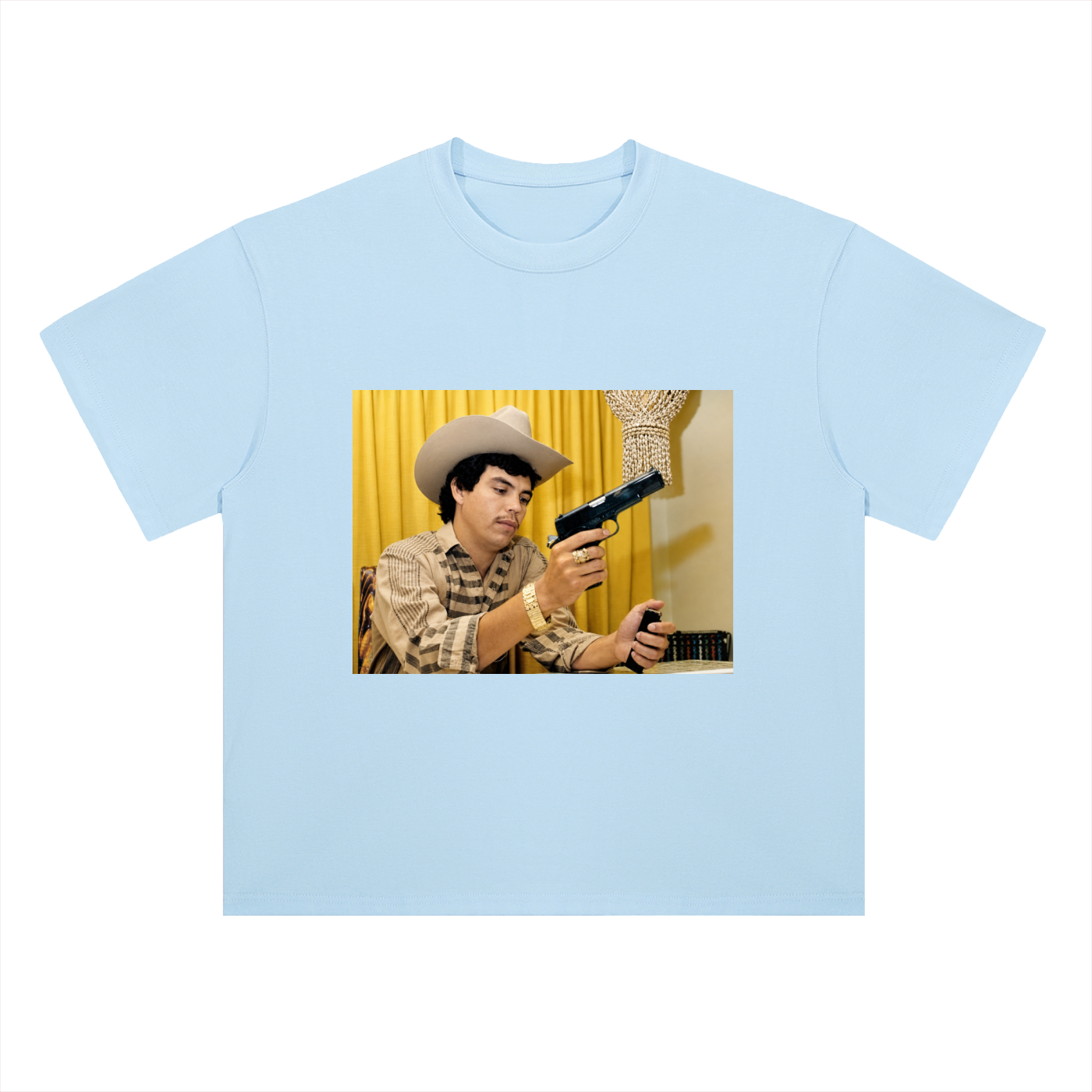 Heavyweight Drop Shoulder Cotton T-Shirt Chalino gun
