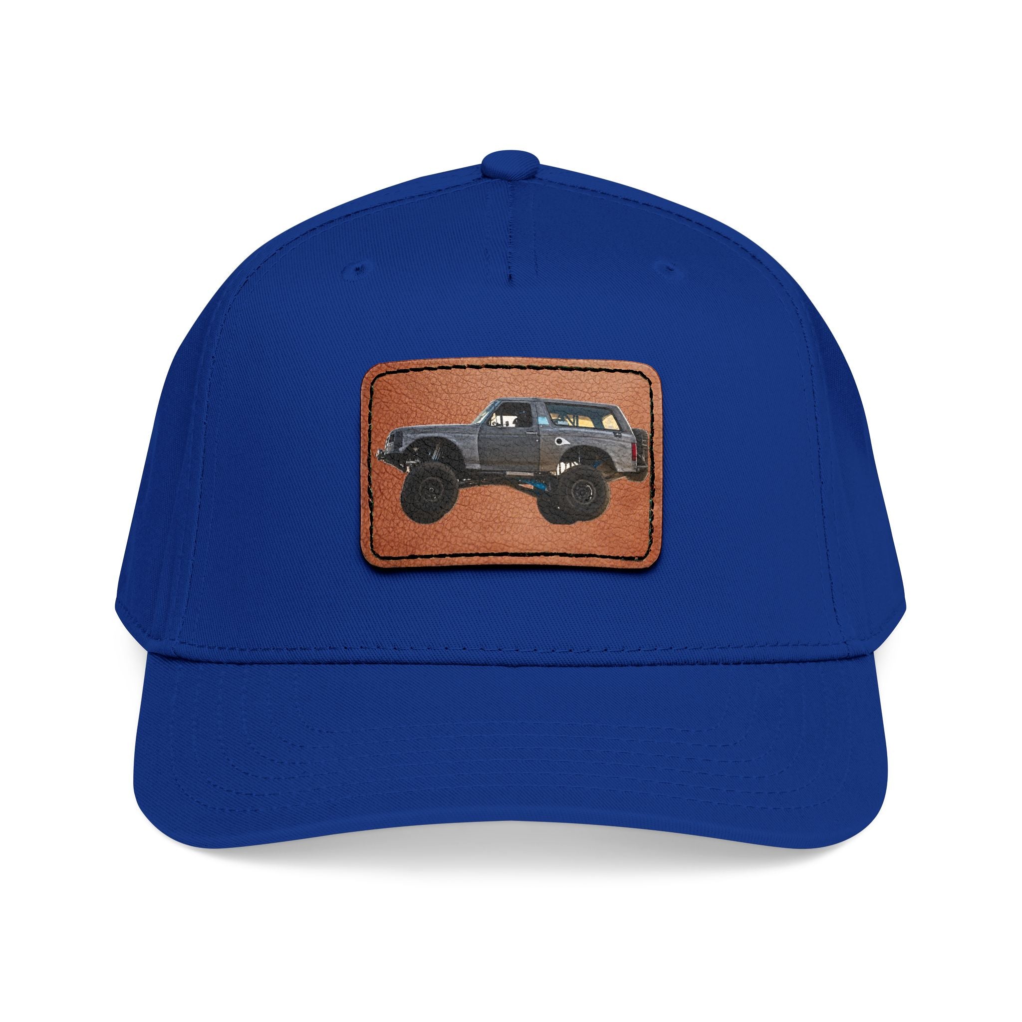 Mid Profile Baseball Cap with Leather Patch (Rectangle)