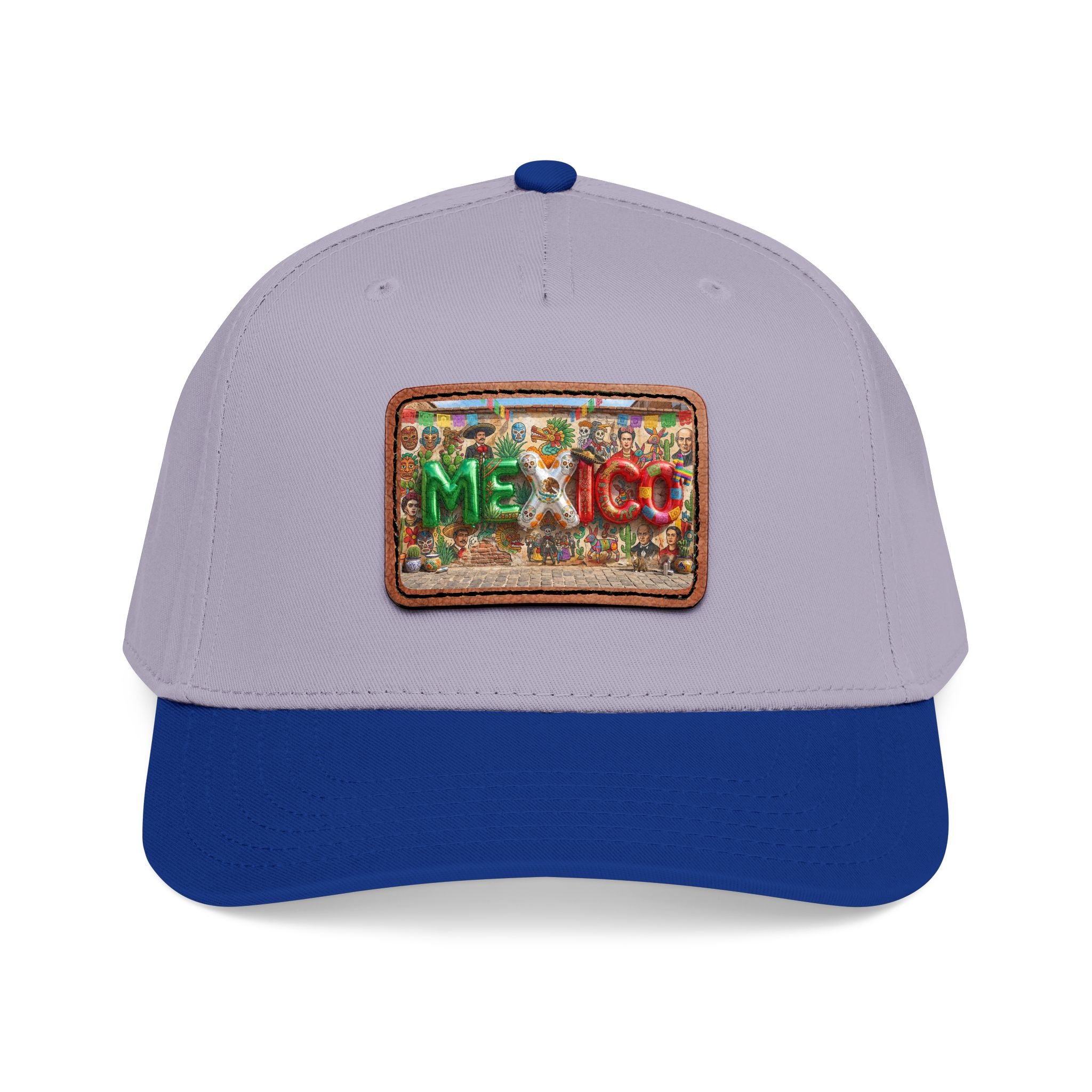 Mid Profile Baseball Cap with Leather Patch (Rectangle)