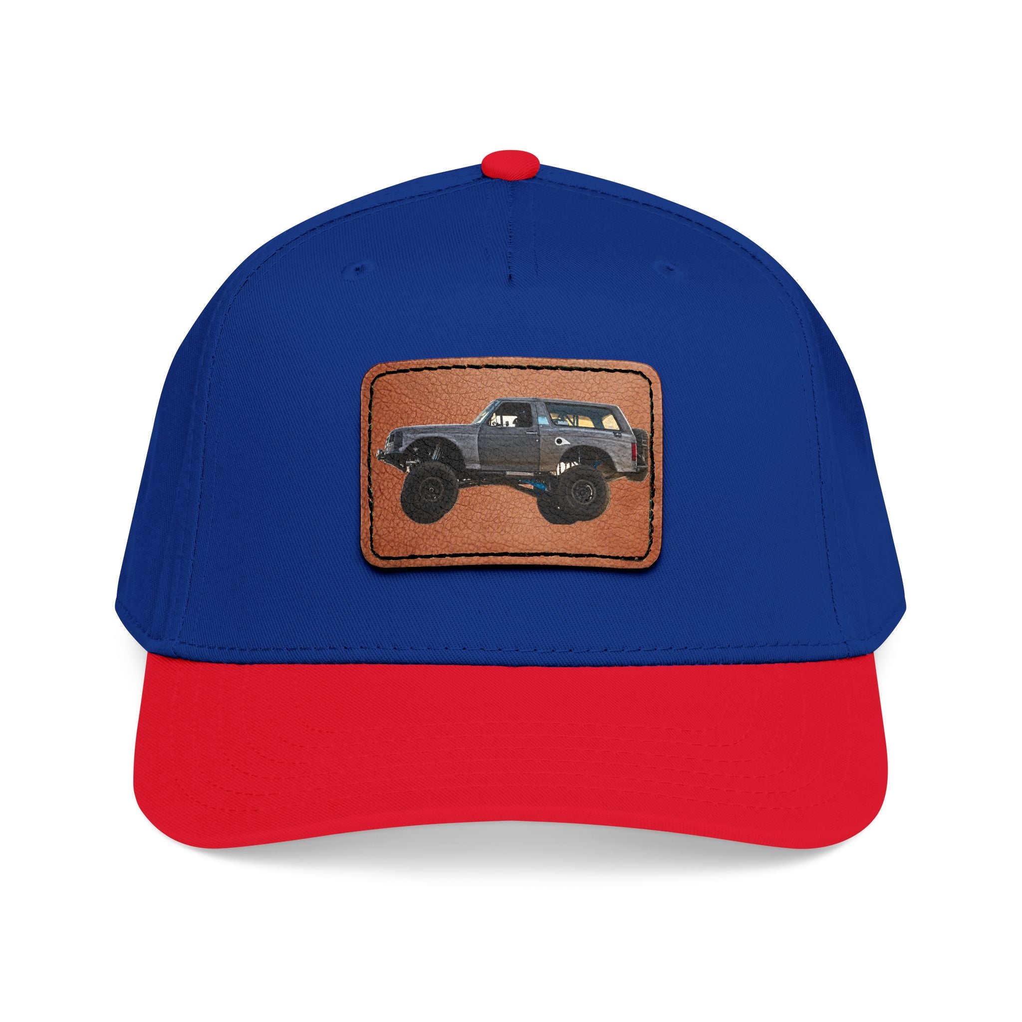 Mid Profile Baseball Cap with Leather Patch (Rectangle)