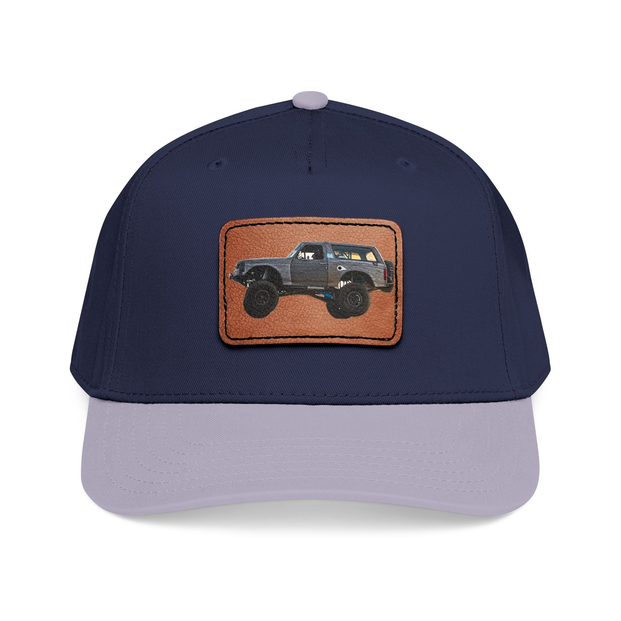 Mid Profile Baseball Cap with Leather Patch (Rectangle)