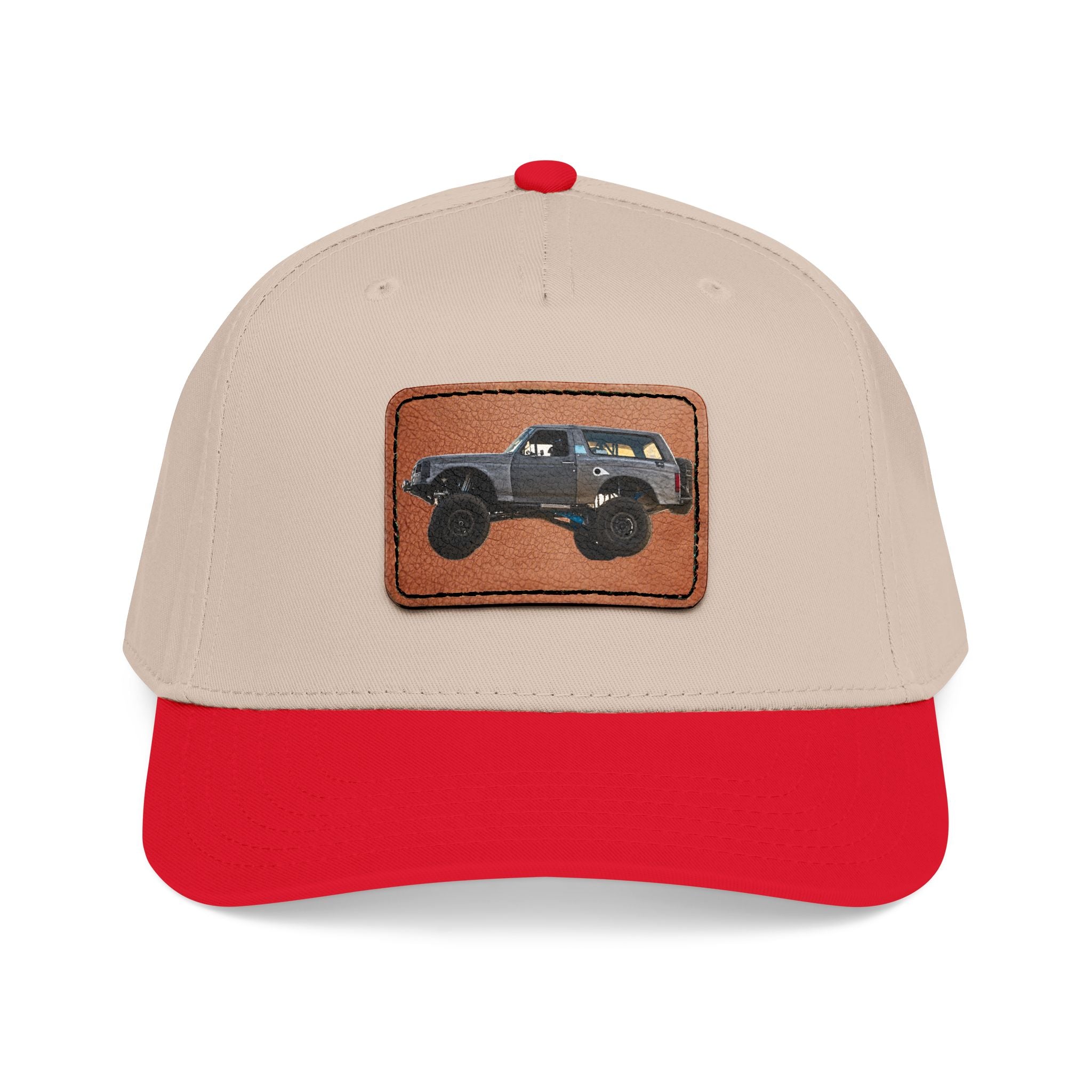 Mid Profile Baseball Cap with Leather Patch (Rectangle)