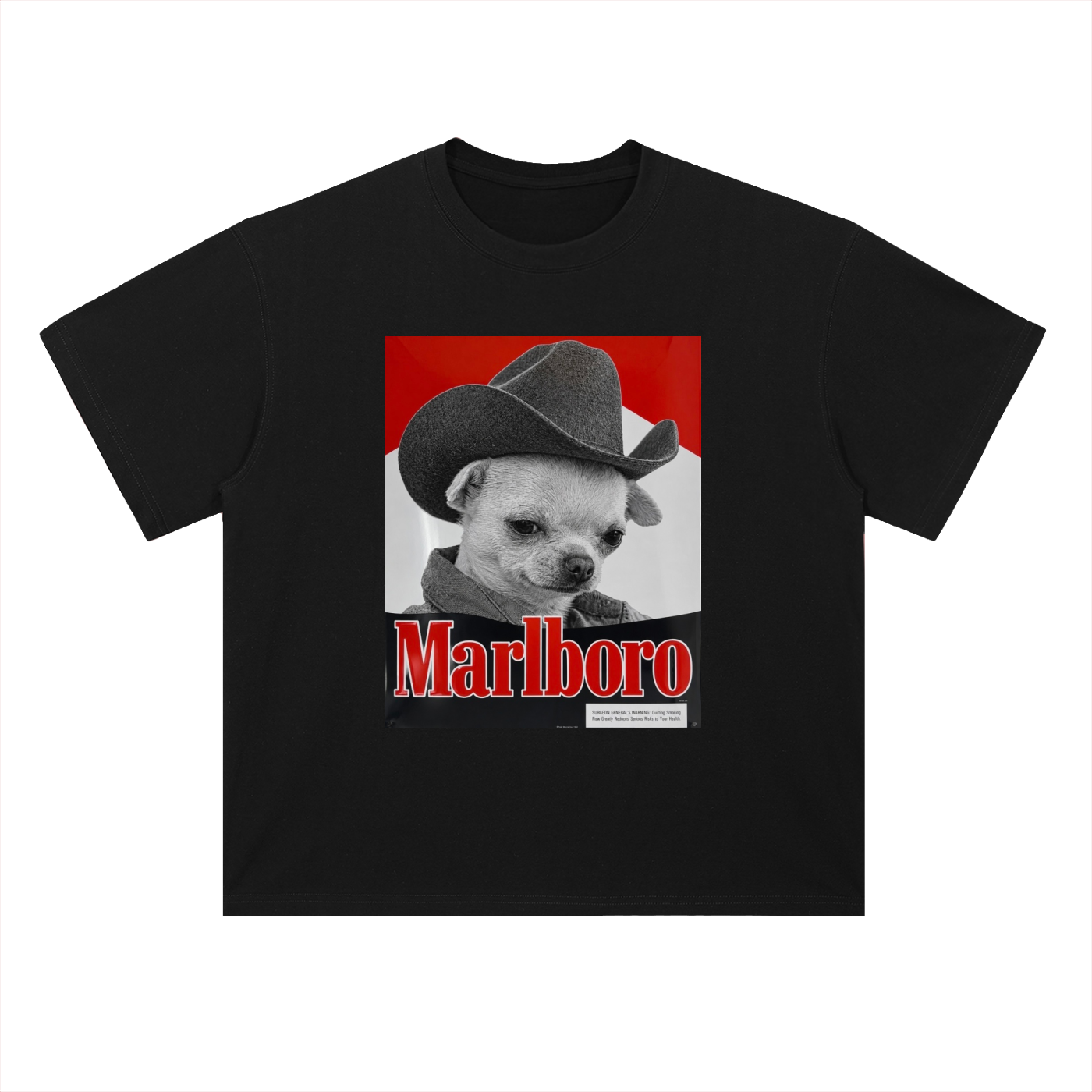 Heavyweight Drop Shoulder Cotton T-Shirt Marlboro Dog cowboy