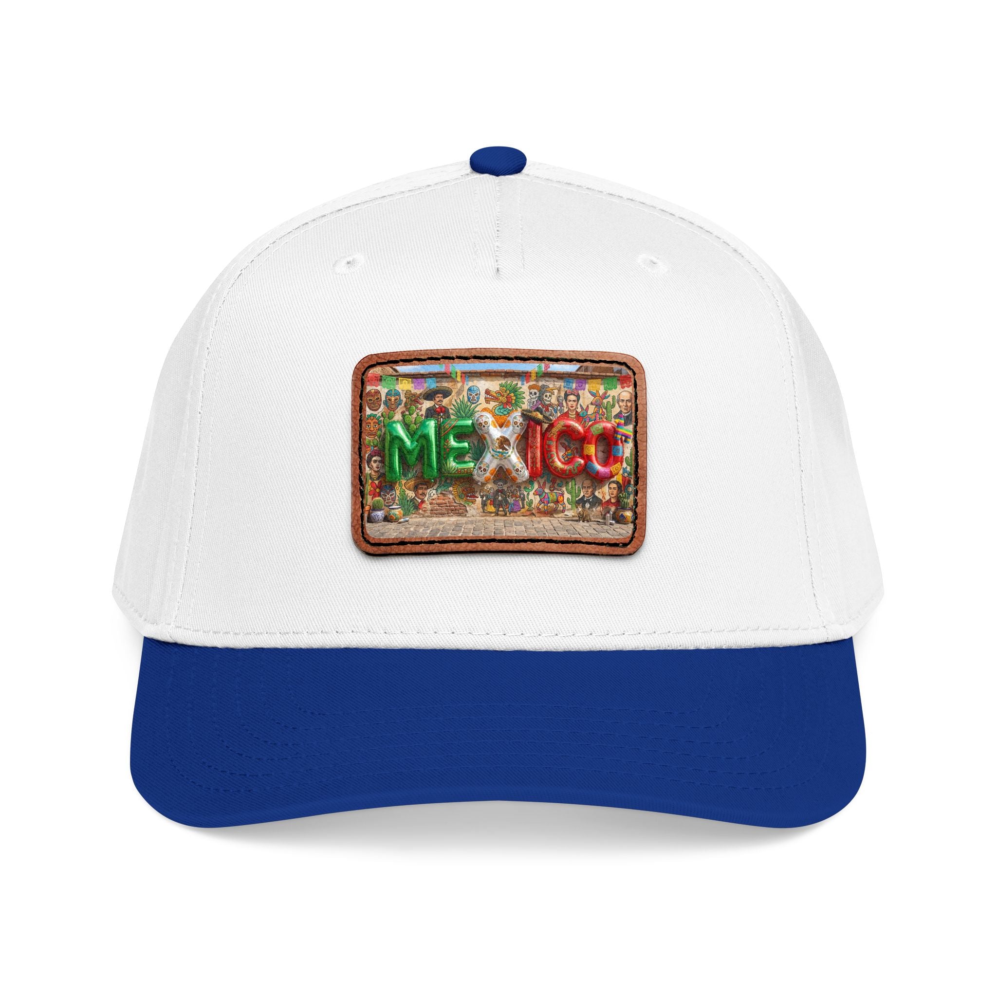 Mid Profile Baseball Cap with Leather Patch (Rectangle)