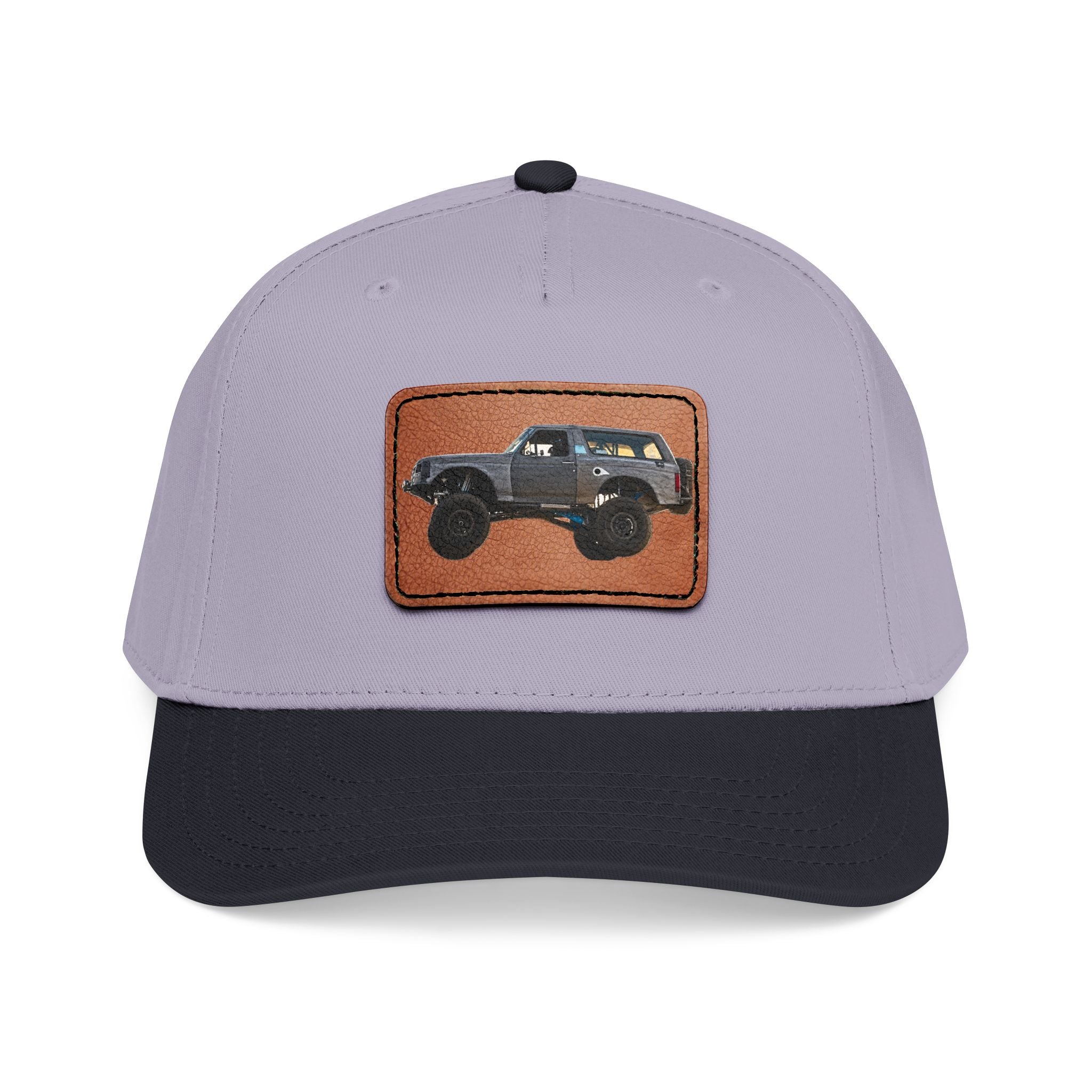 Mid Profile Baseball Cap with Leather Patch (Rectangle)