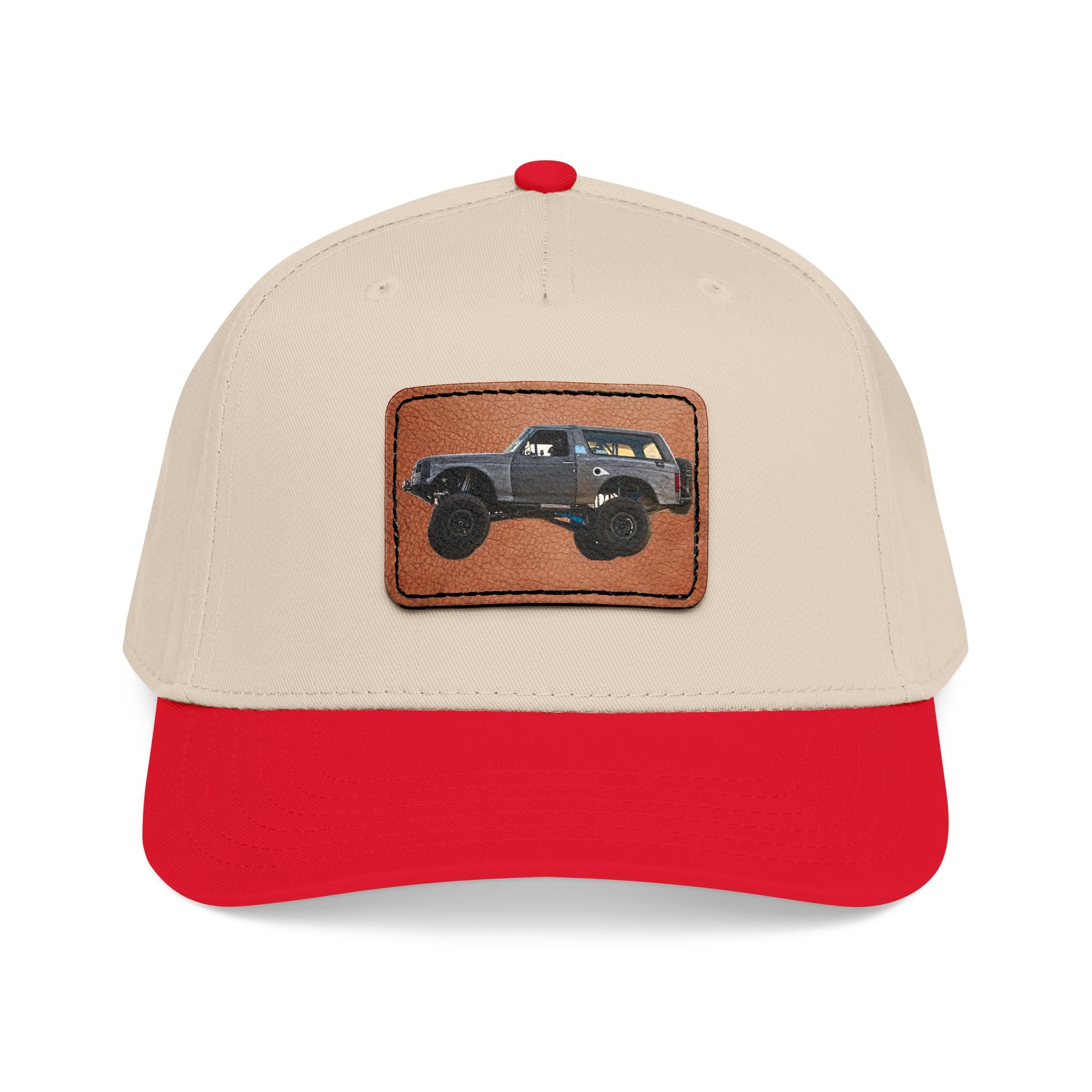 Mid Profile Baseball Cap with Leather Patch (Rectangle)