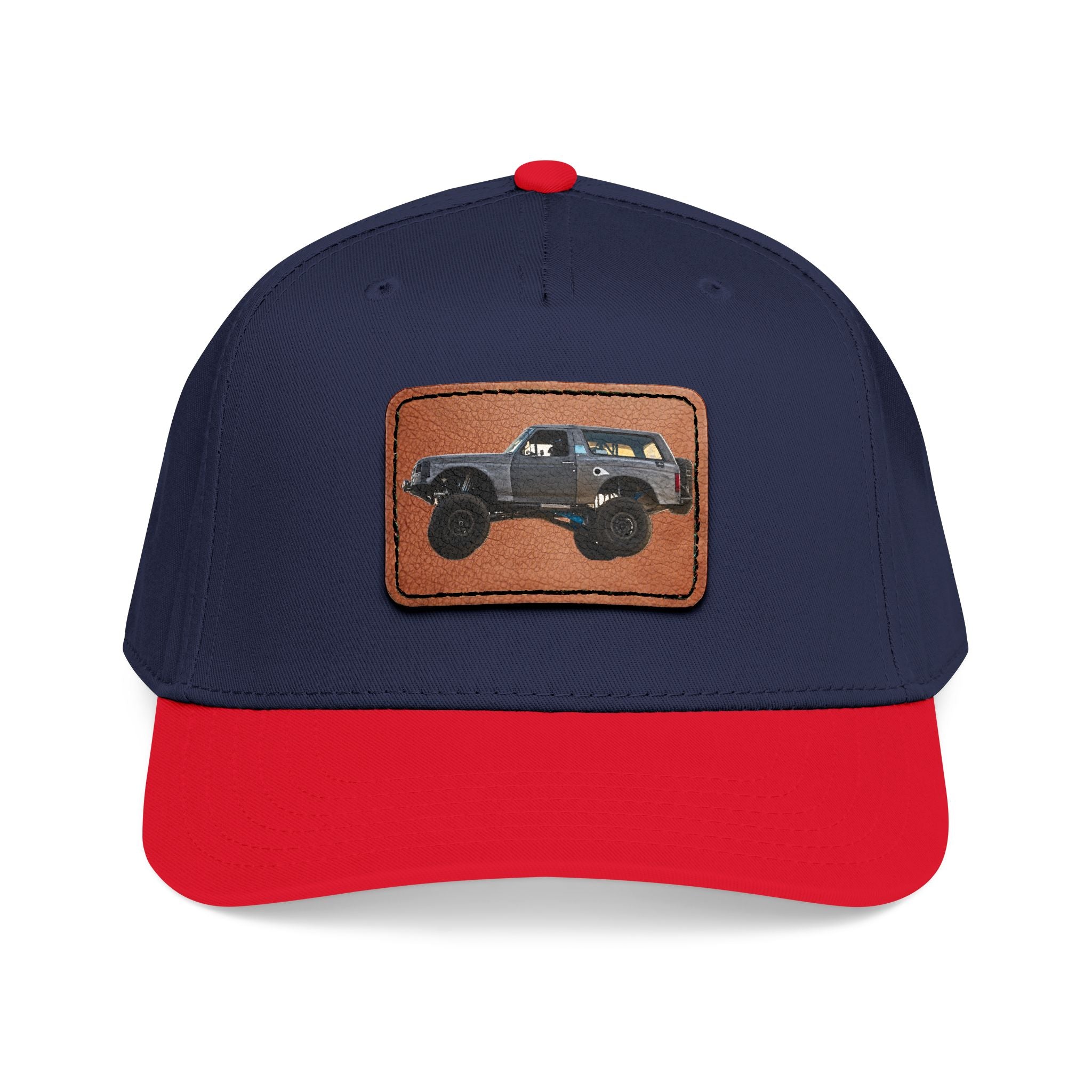 Mid Profile Baseball Cap with Leather Patch (Rectangle)