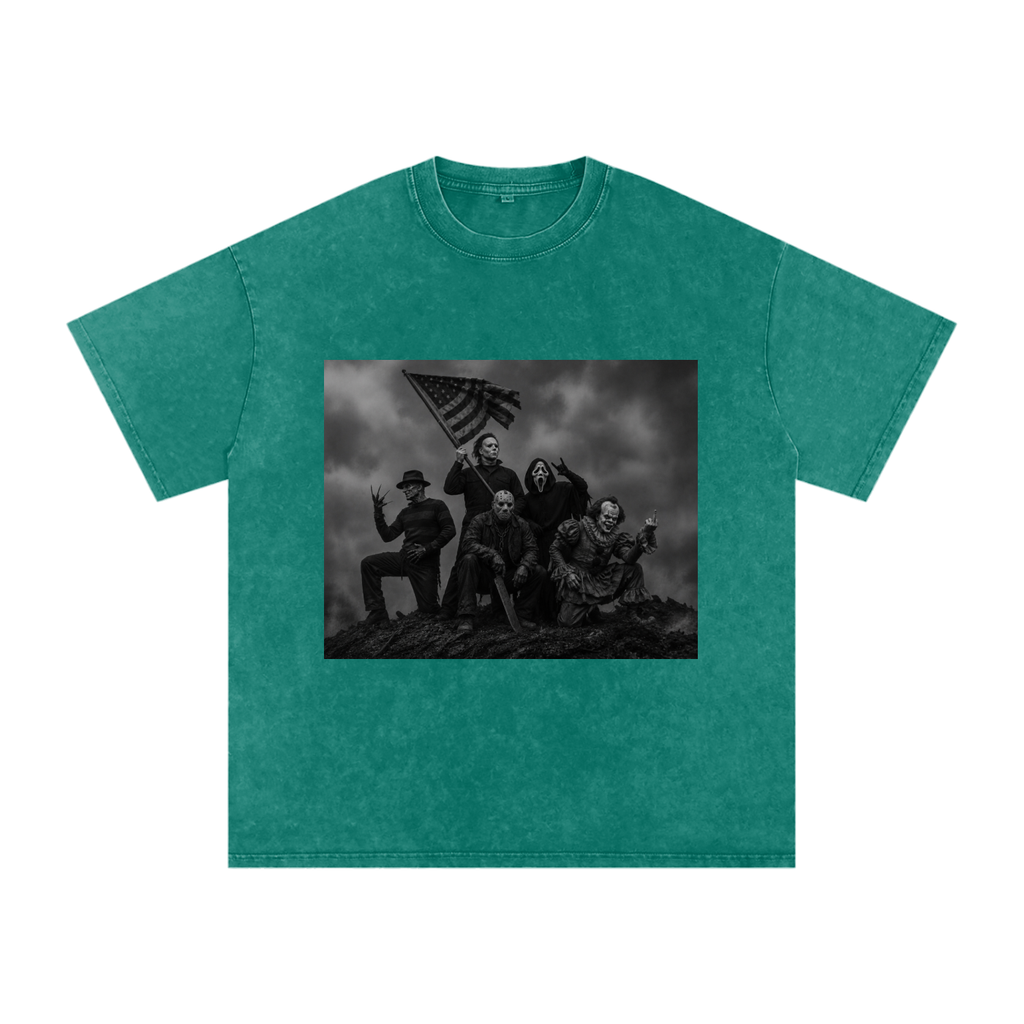 Snow Washed Oversized Cotton T-Shirt Halloween