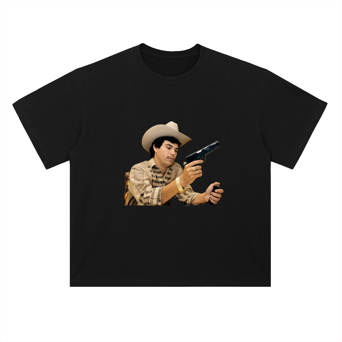 Heavyweight Drop Shoulder Cotton T-Shirt Chalino Gun