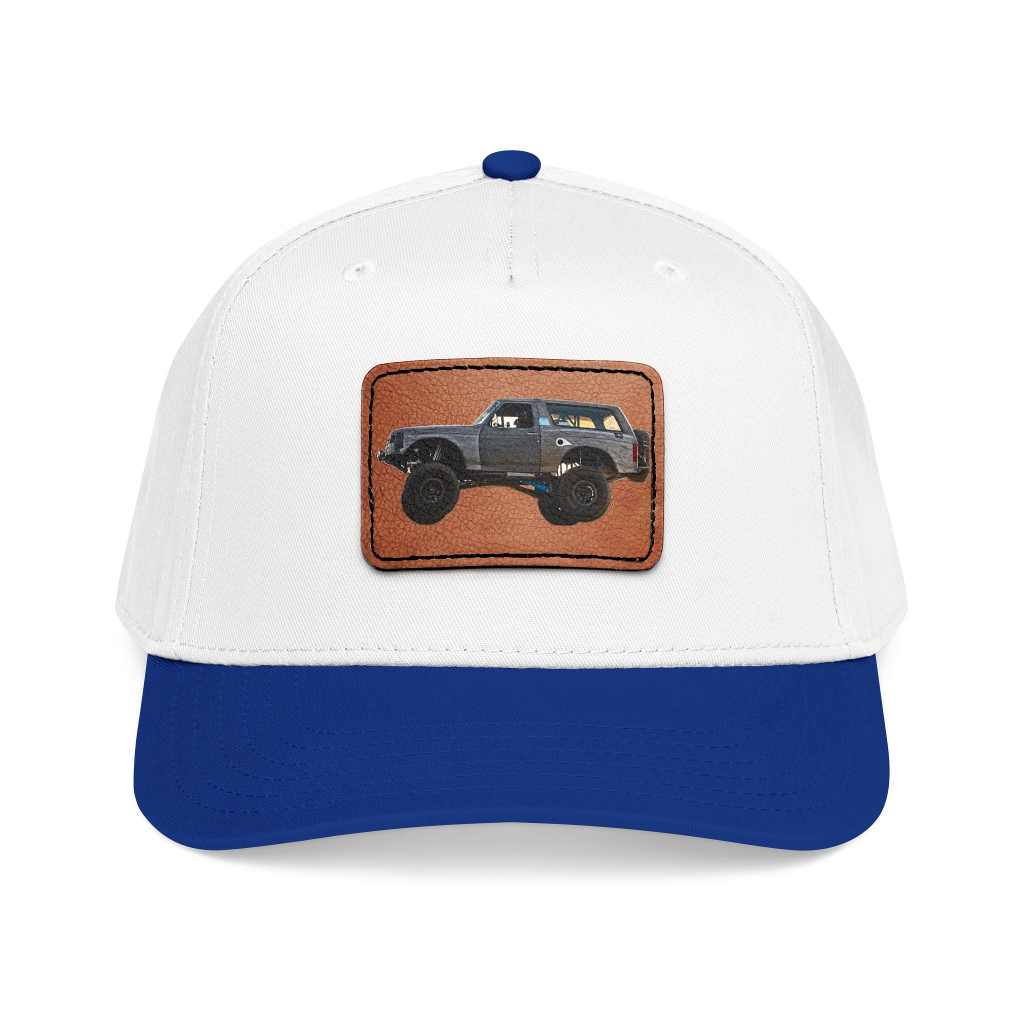Mid Profile Baseball Cap with Leather Patch (Rectangle)