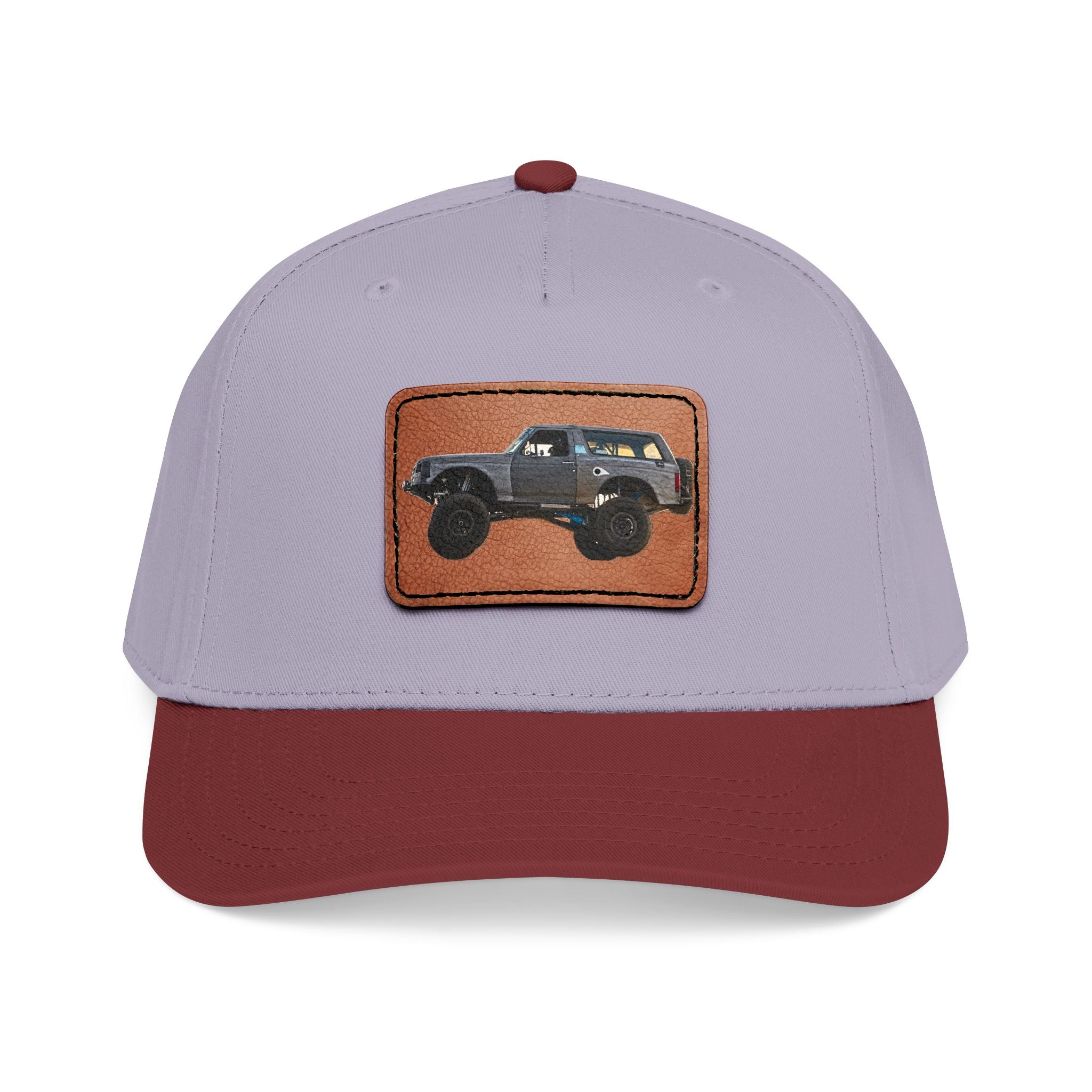 Mid Profile Baseball Cap with Leather Patch (Rectangle)