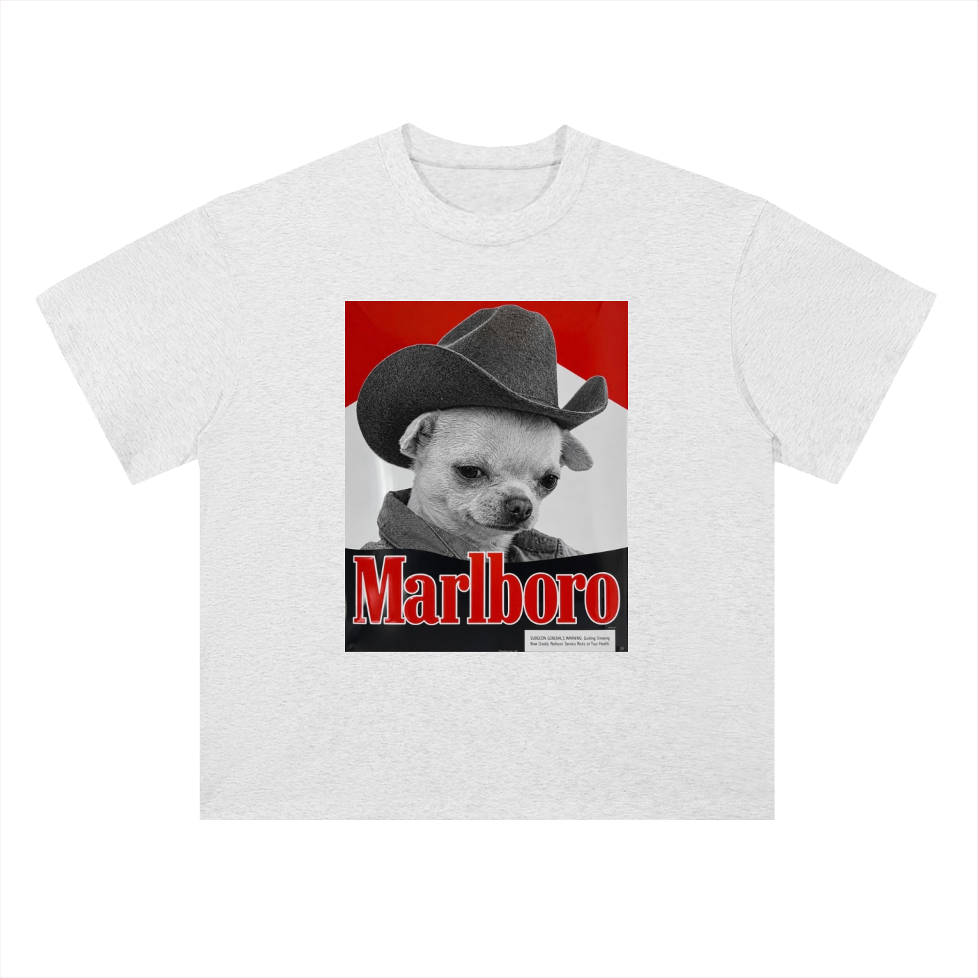 Heavyweight Drop Shoulder Cotton T-Shirt Marlboro Dog cowboy