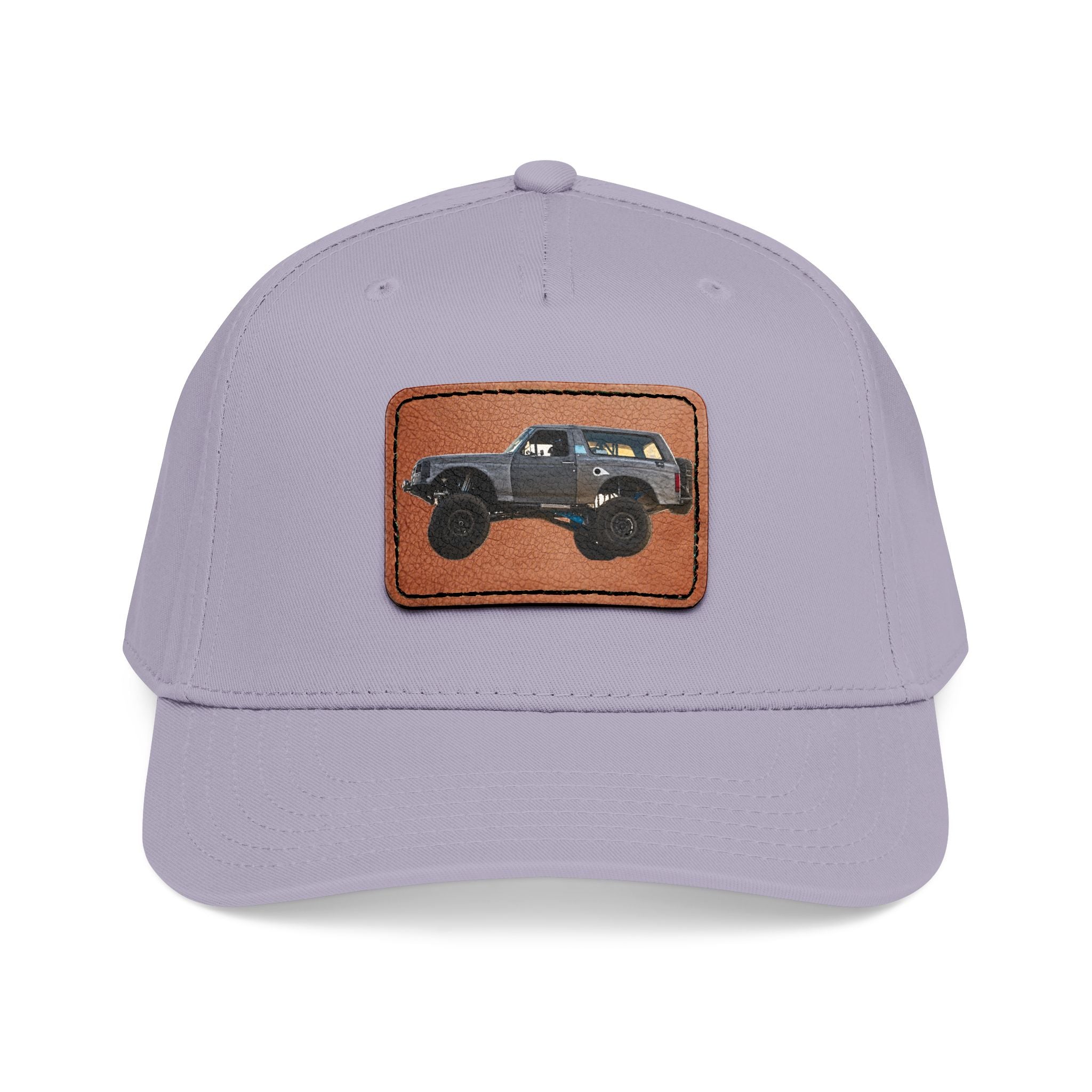 Mid Profile Baseball Cap with Leather Patch (Rectangle)