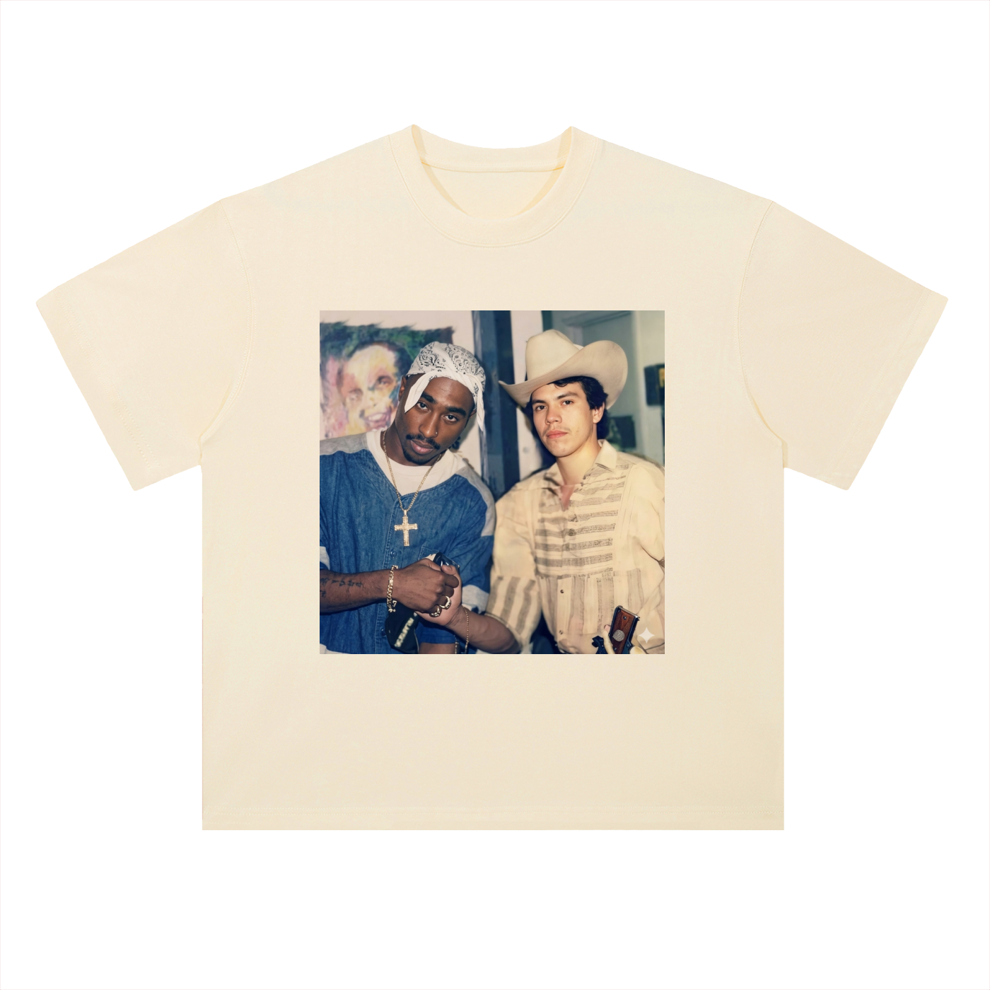 Heavyweight Drop Shoulder Cotton T-Shirt Chalino Tupac
