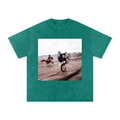 Snow Washed Oversized Cotton T-Shirt Dirt horse