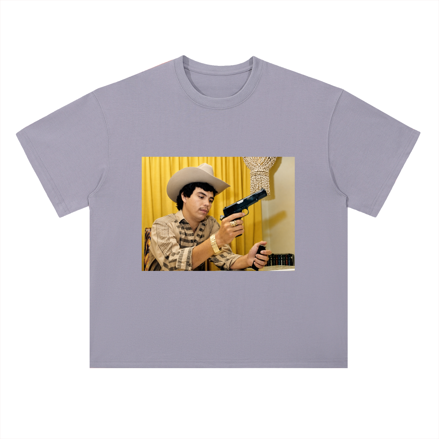 Heavyweight Drop Shoulder Cotton T-Shirt Chalino gun