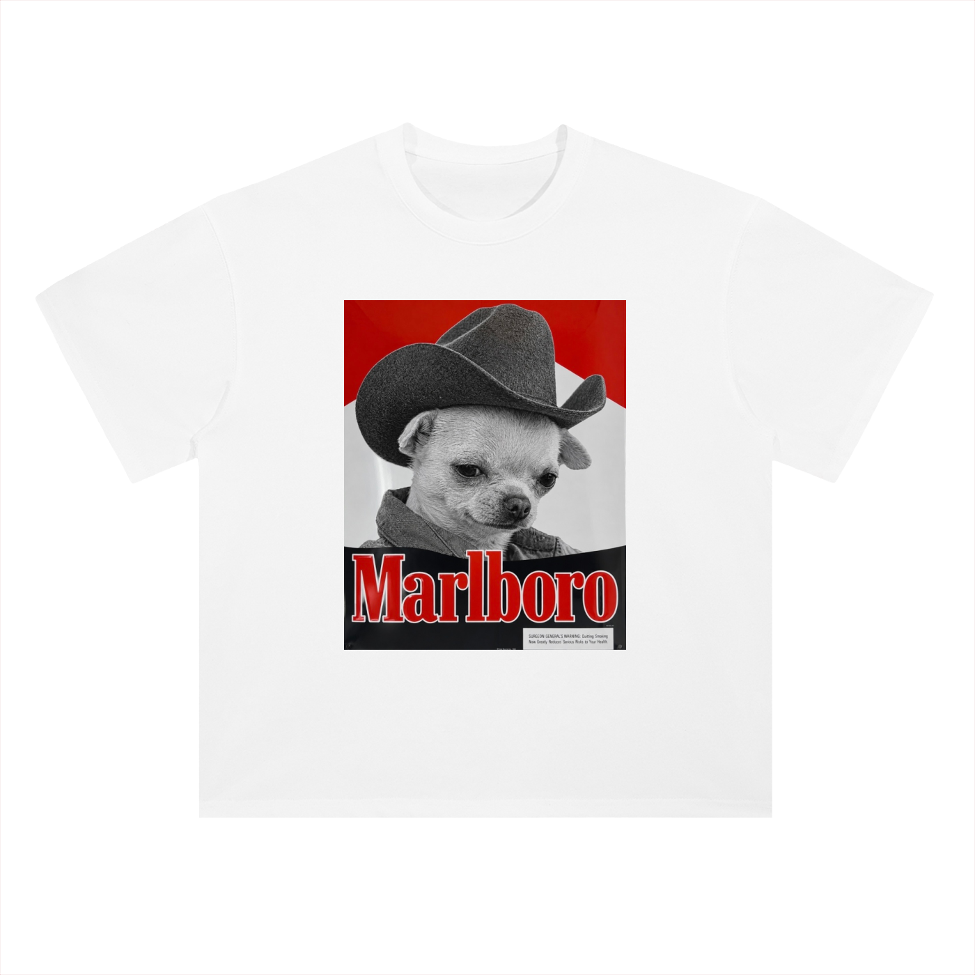 Heavyweight Drop Shoulder Cotton T-Shirt Marlboro Dog cowboy