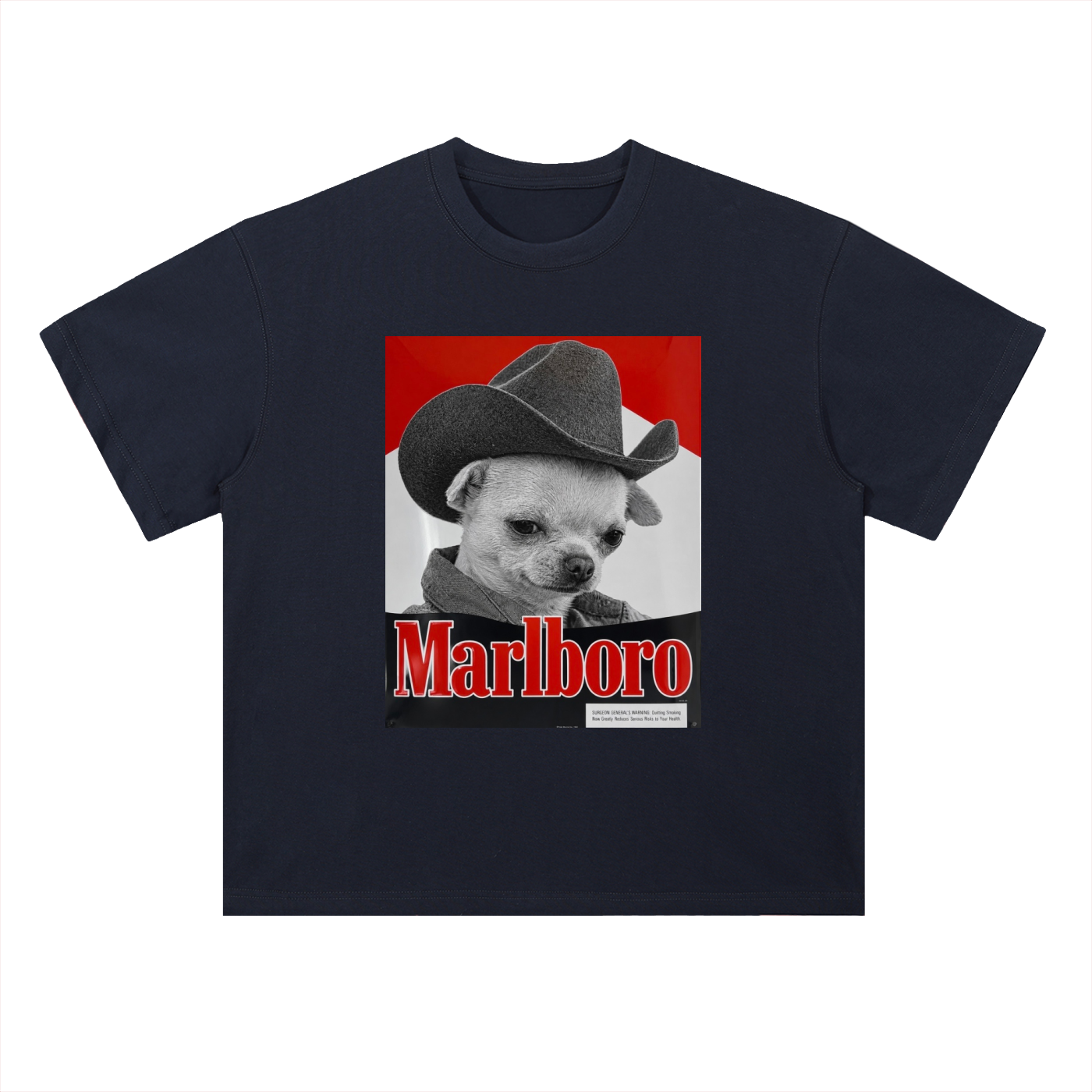 Heavyweight Drop Shoulder Cotton T-Shirt Marlboro Dog cowboy