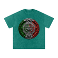Snow Washed Oversized Cotton T-Shirt Mexican calendar