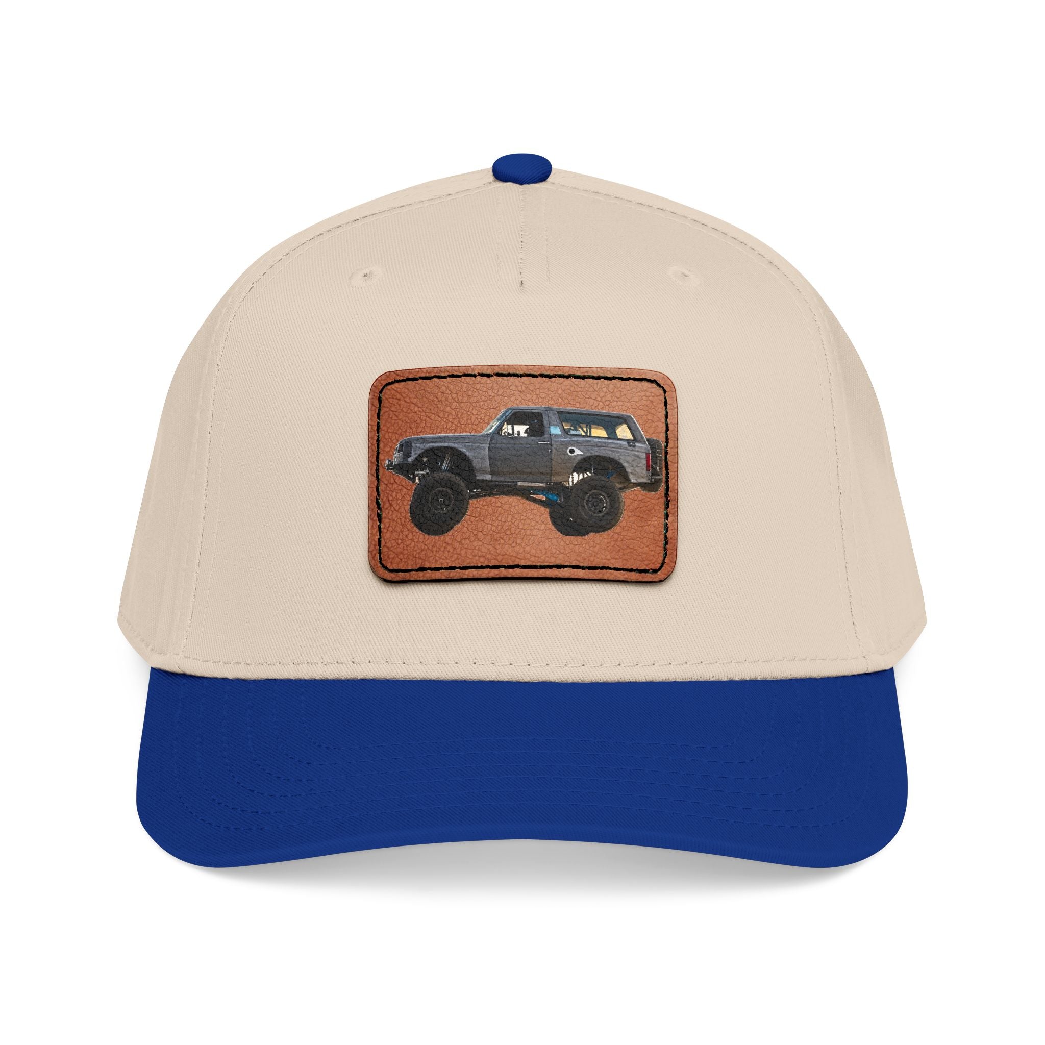Mid Profile Baseball Cap with Leather Patch (Rectangle)