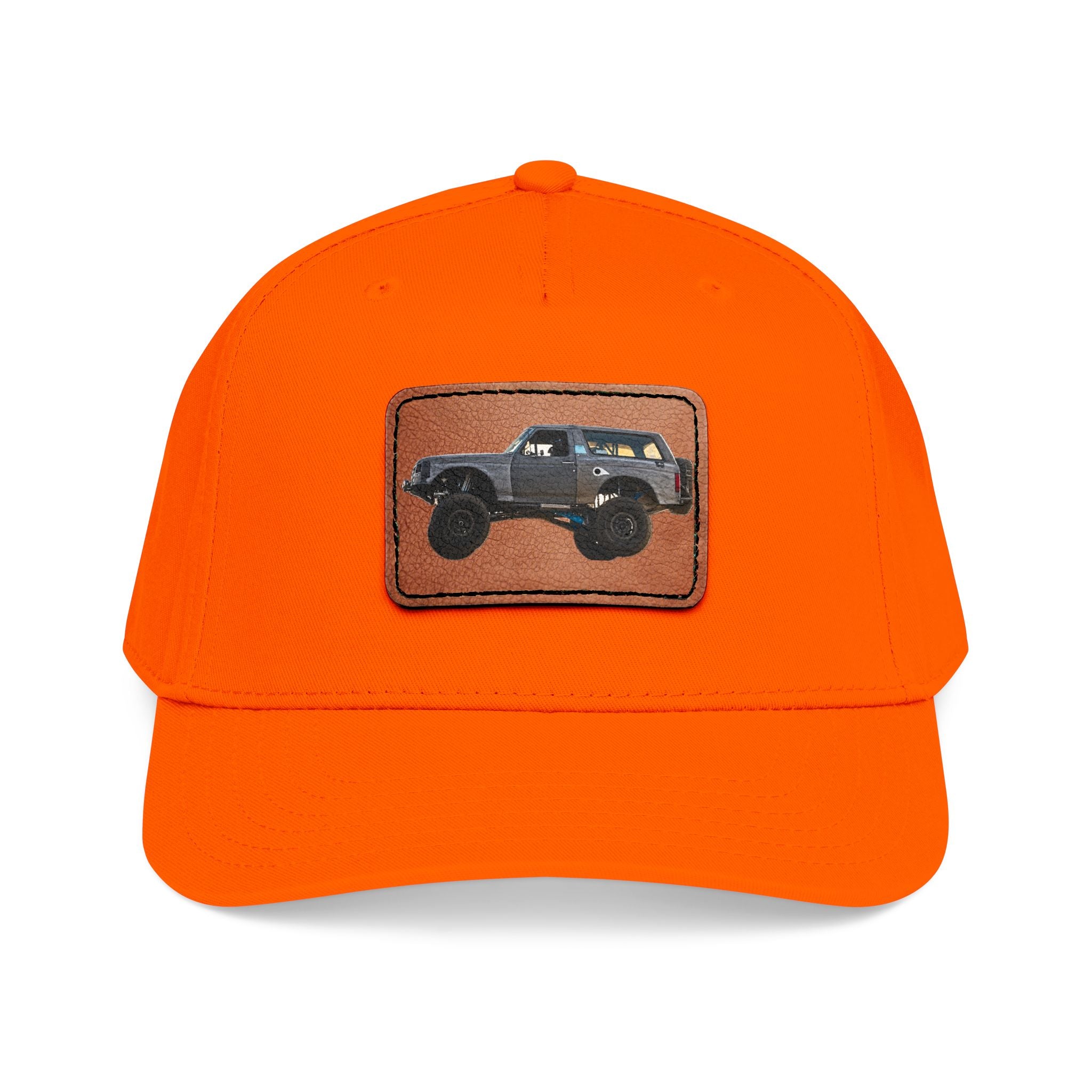 Mid Profile Baseball Cap with Leather Patch (Rectangle)