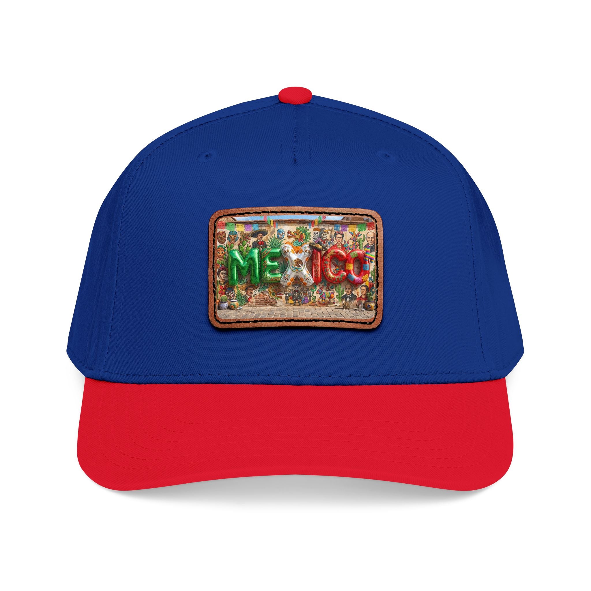 Mid Profile Baseball Cap with Leather Patch (Rectangle)