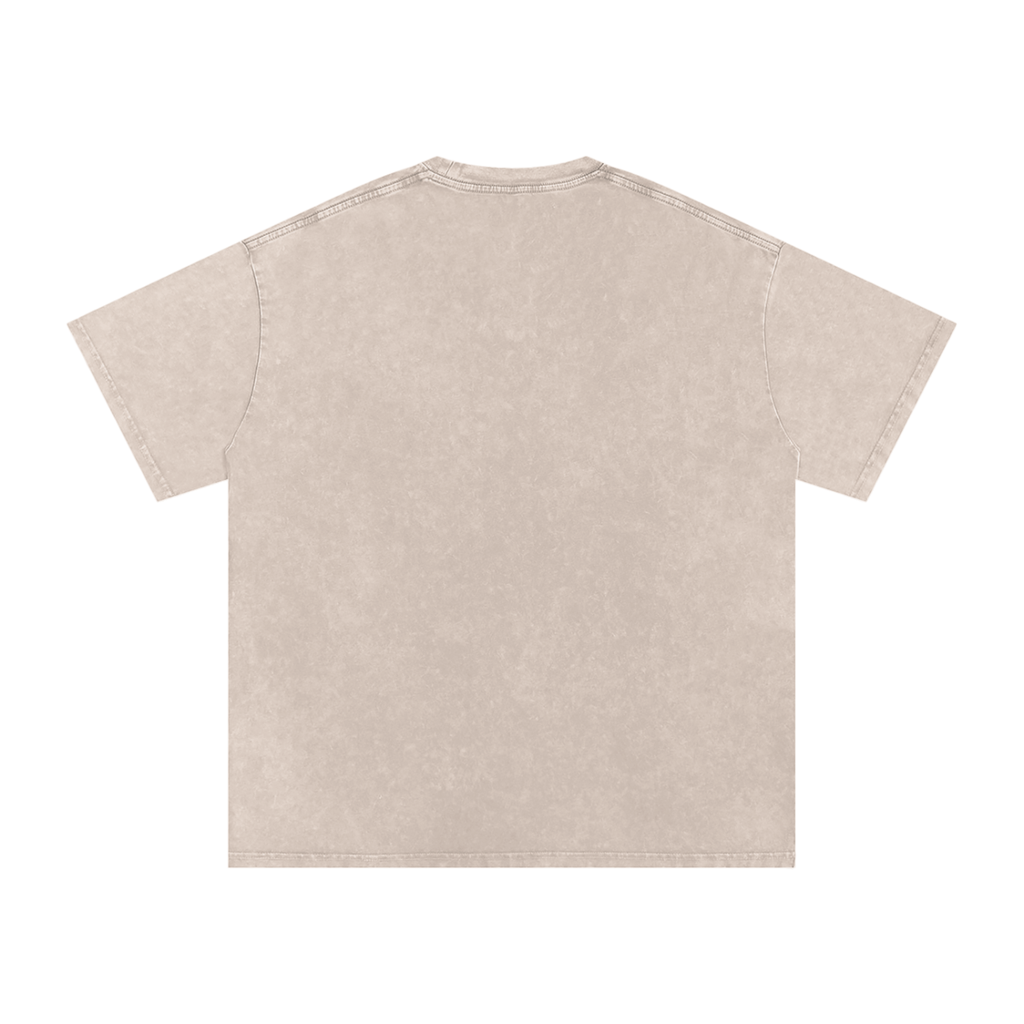 Snow Washed Oversized Cotton T-Shirt Dirt horse