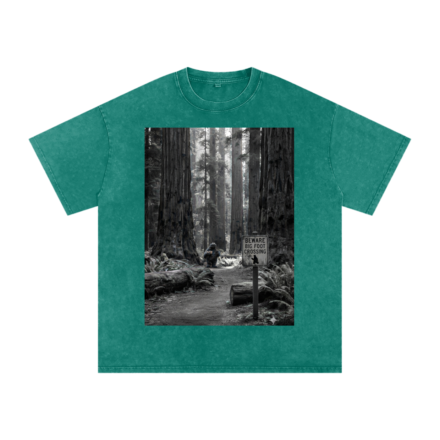 Snow Washed Oversized Cotton T-Shirt Big Cookie