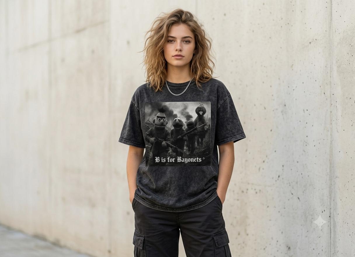 Snow Washed Oversized Cotton T-Shirt Sesame