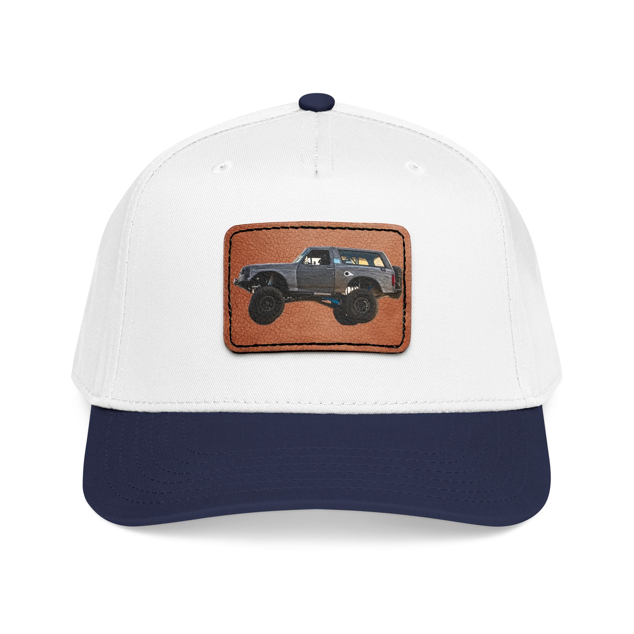 Mid Profile Baseball Cap with Leather Patch (Rectangle)
