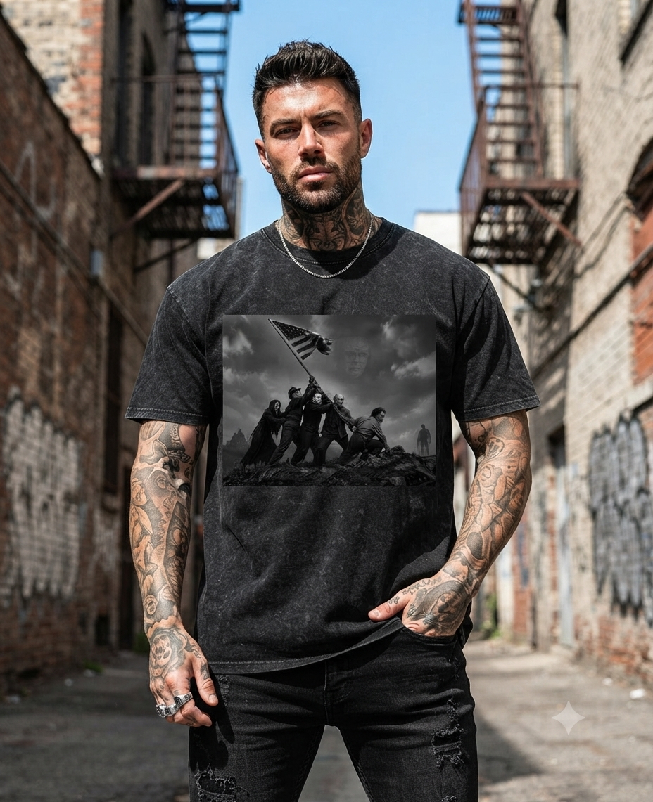 Snow Washed Oversized Cotton T-Shirt Nightmare