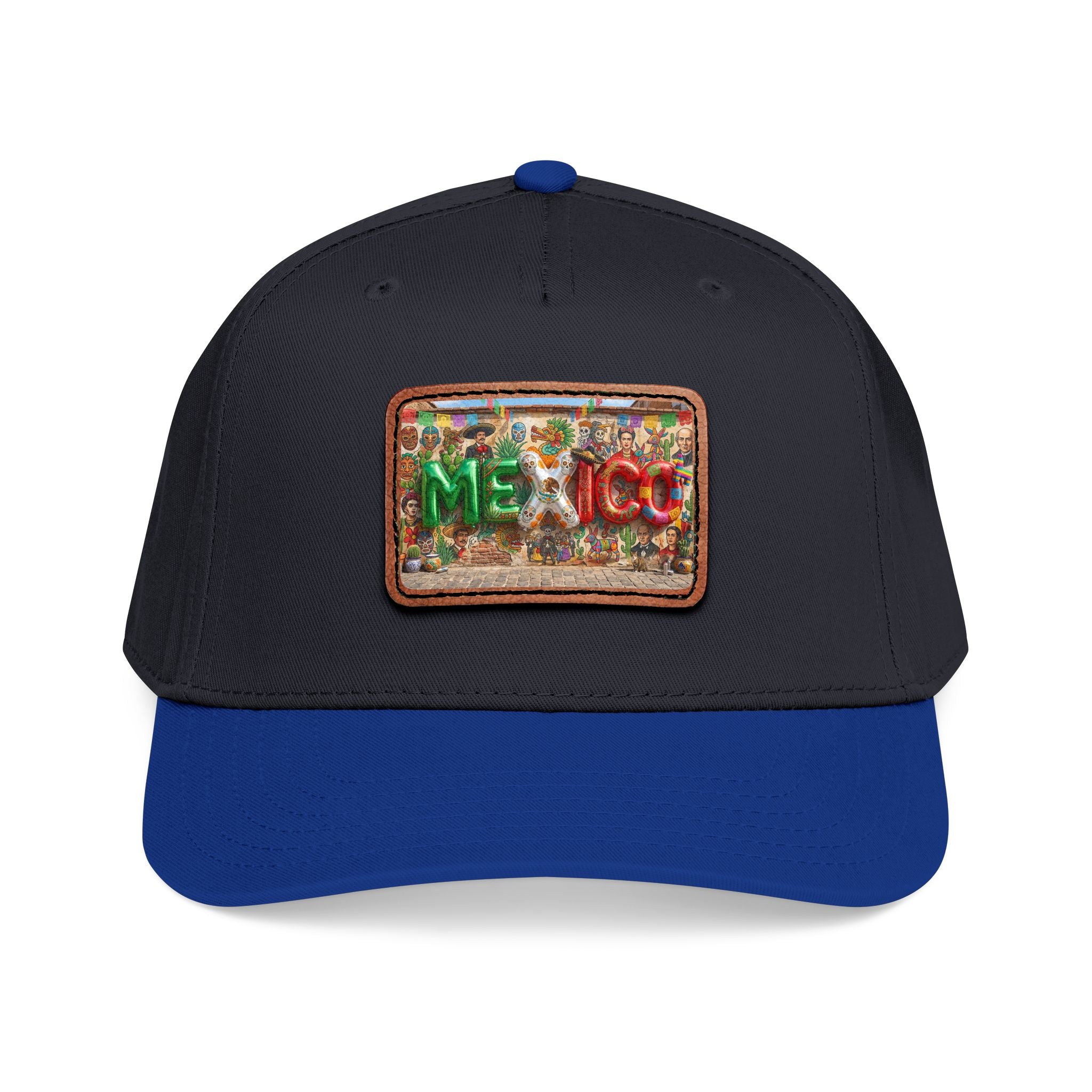 Mid Profile Baseball Cap with Leather Patch (Rectangle)