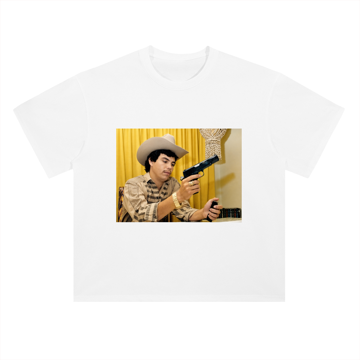 Heavyweight Drop Shoulder Cotton T-Shirt Chalino gun