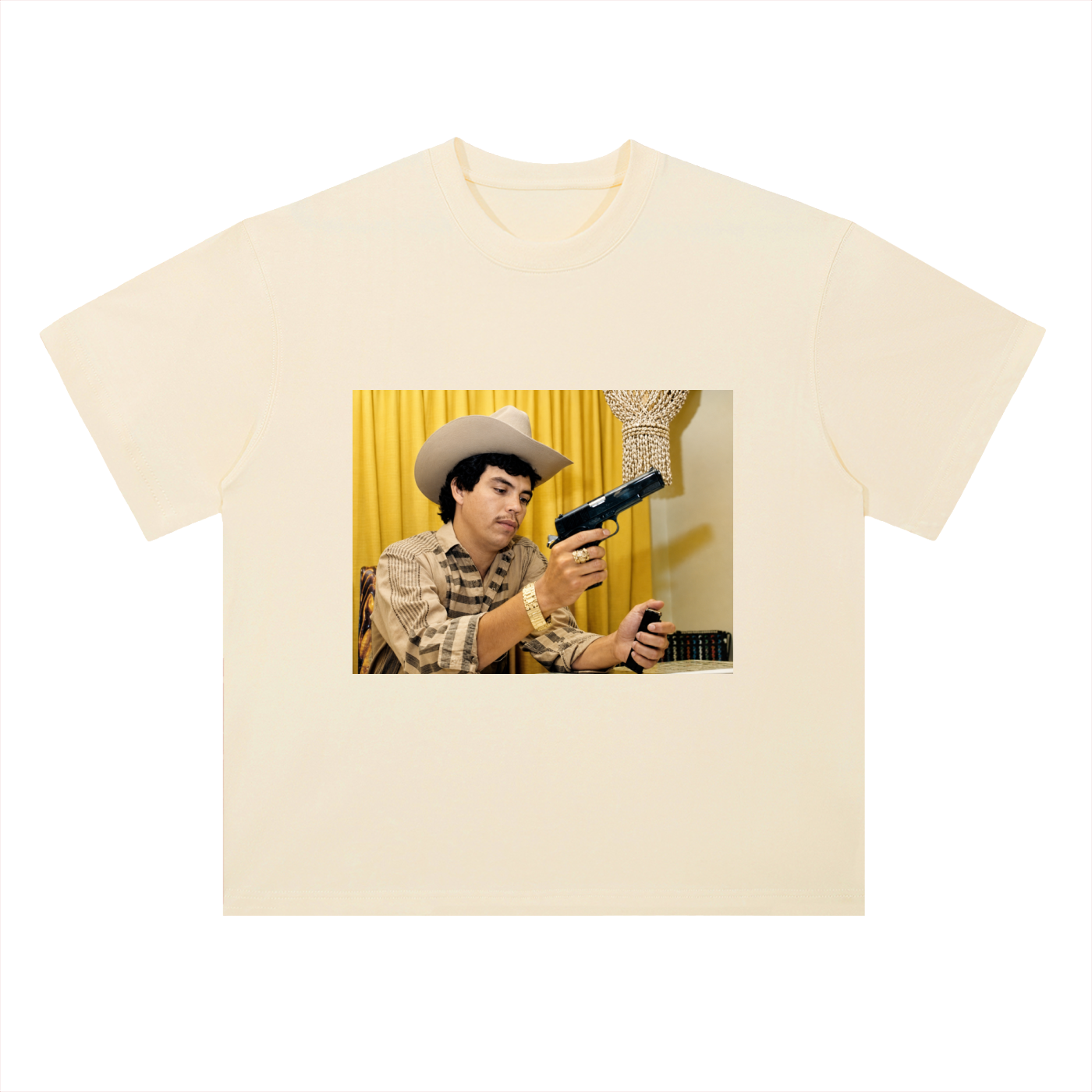 Heavyweight Drop Shoulder Cotton T-Shirt Chalino gun