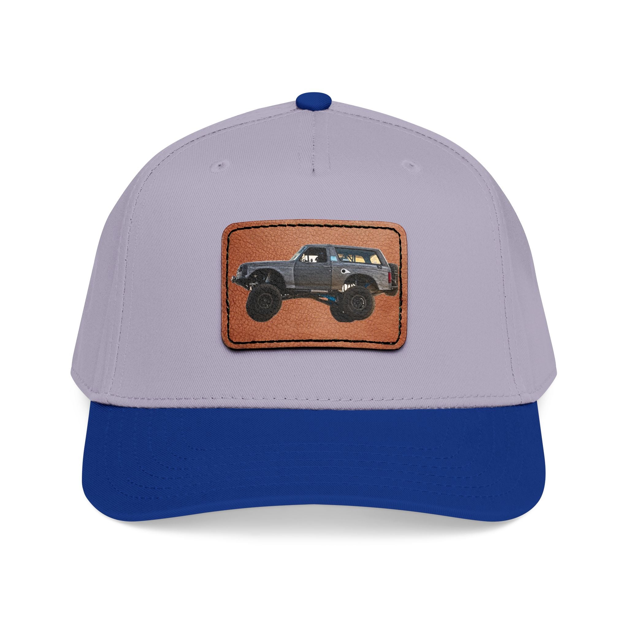 Mid Profile Baseball Cap with Leather Patch (Rectangle)