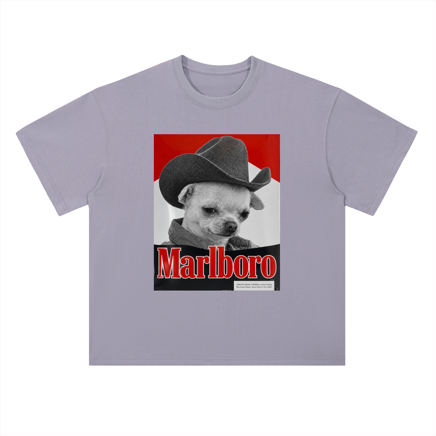 Heavyweight Drop Shoulder Cotton T-Shirt Marlboro Dog cowboy