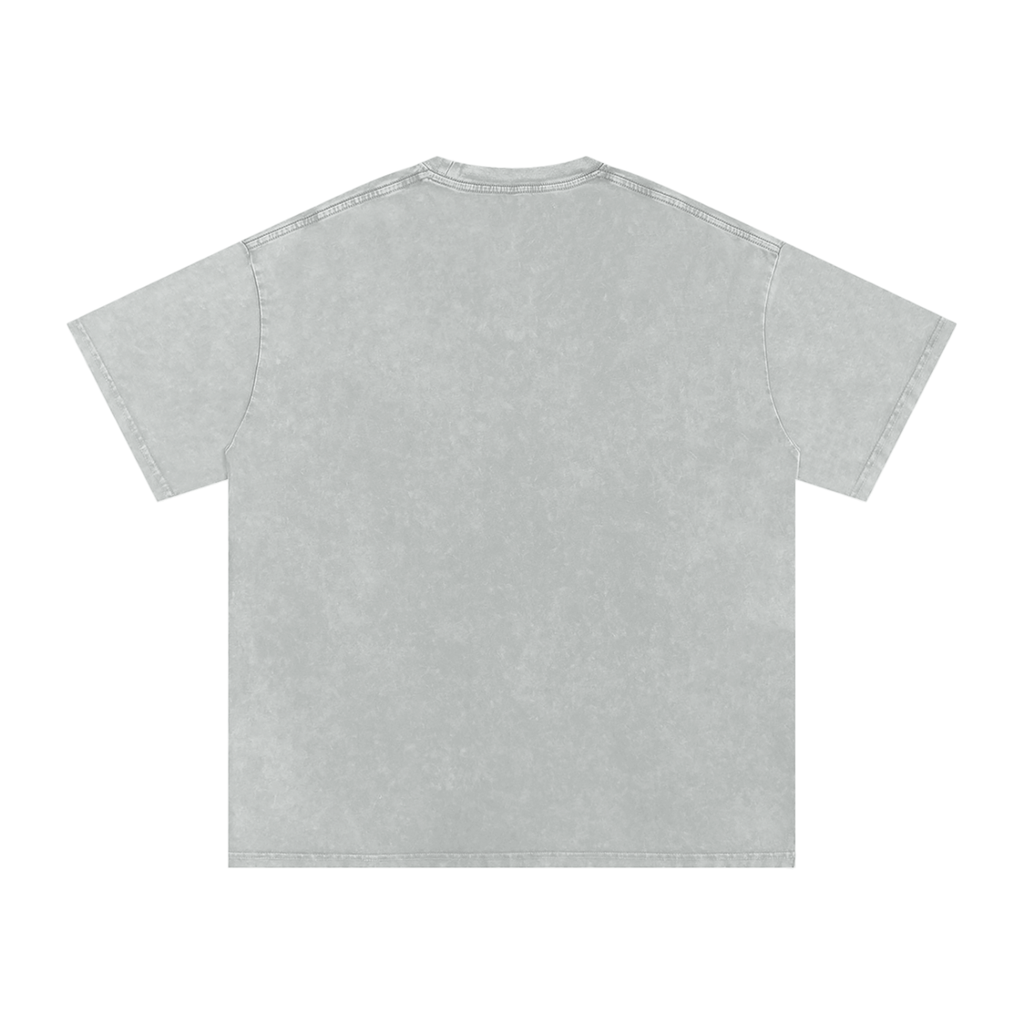 Snow Washed Oversized Cotton T-Shirt Mexican calendar