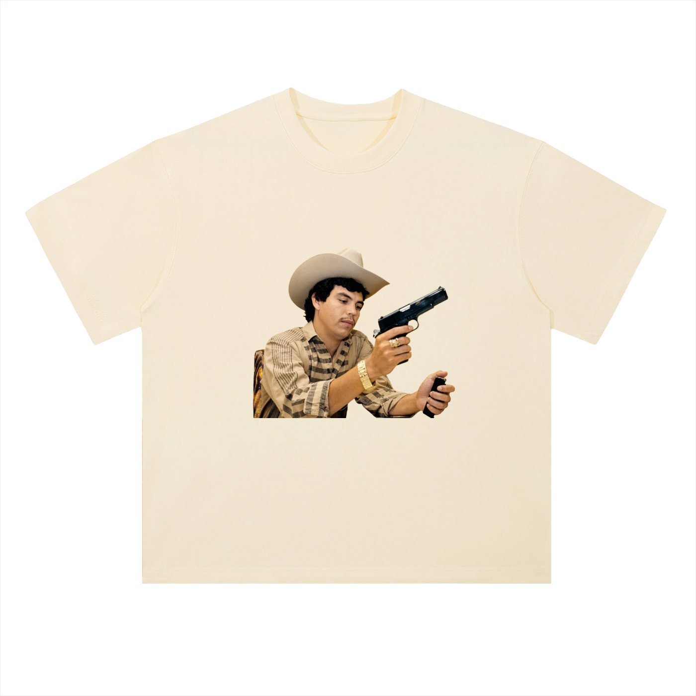 Heavyweight Drop Shoulder Cotton T-Shirt Chalino Gun