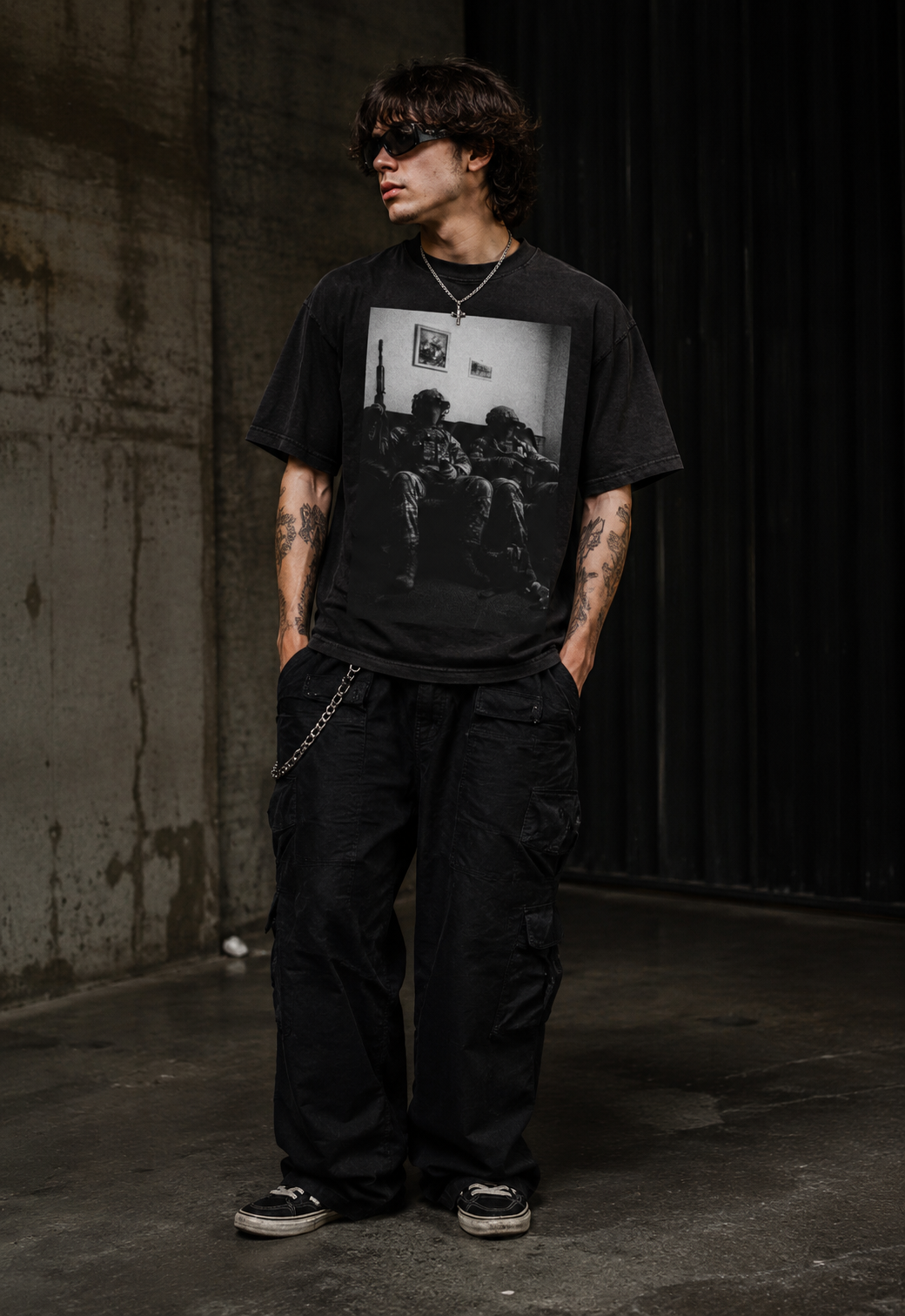 Snow Washed Oversized Cotton T-Shirt