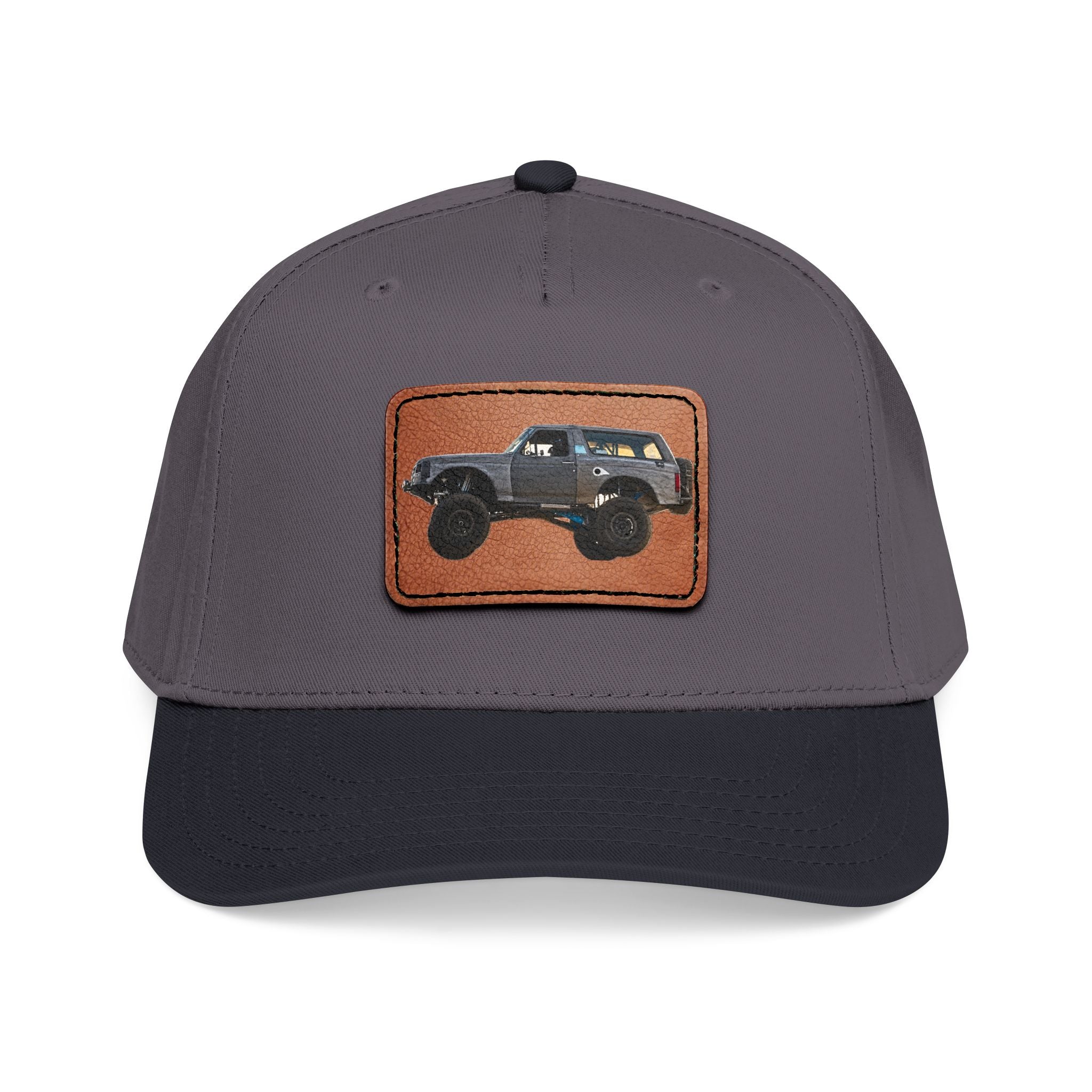 Mid Profile Baseball Cap with Leather Patch (Rectangle)
