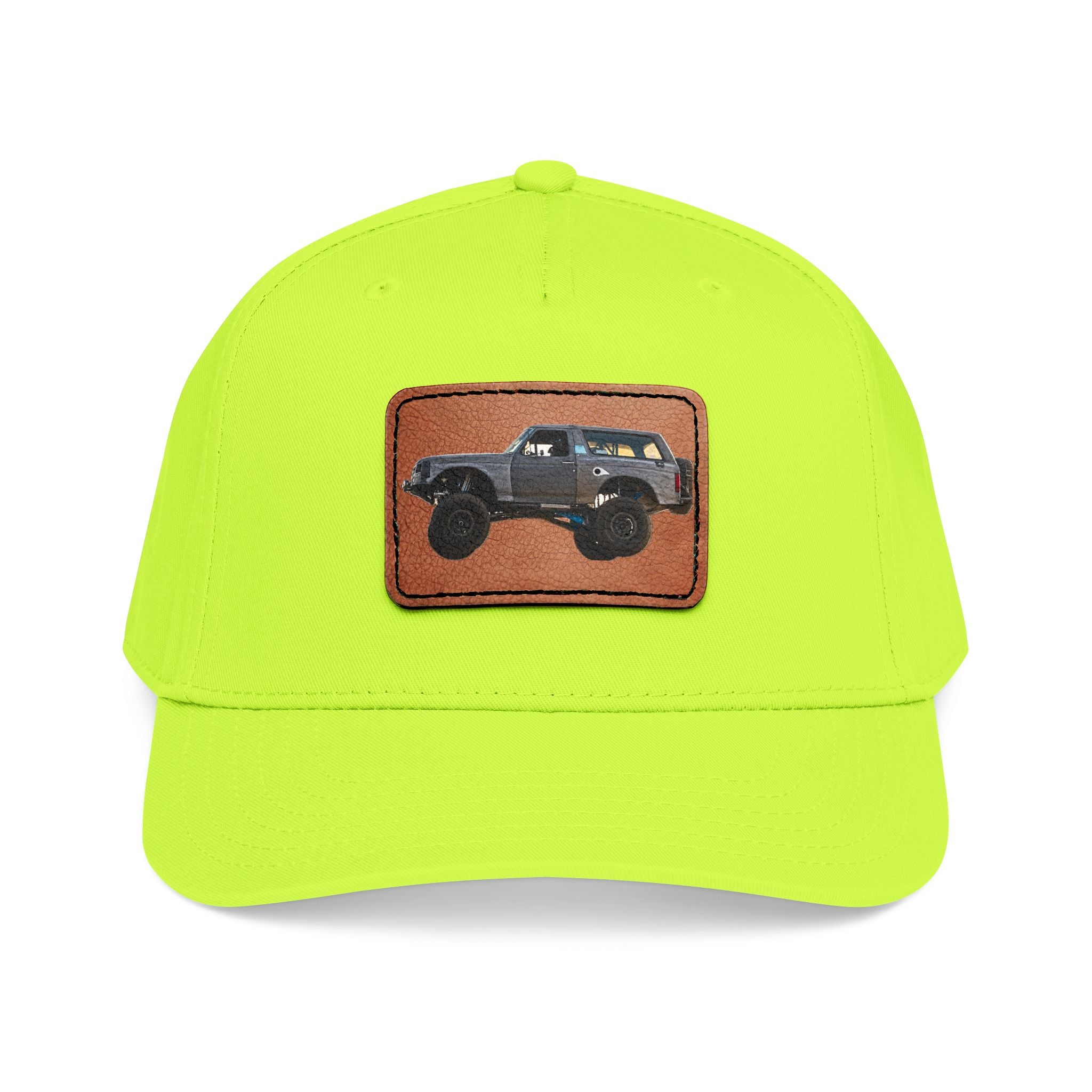 Mid Profile Baseball Cap with Leather Patch (Rectangle)
