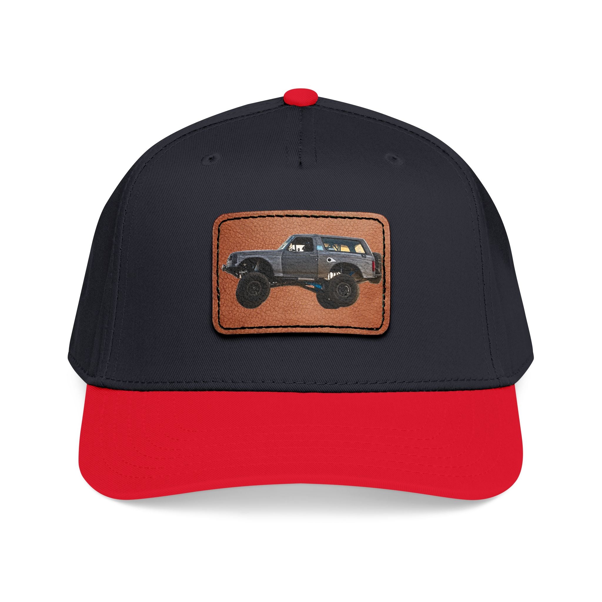 Mid Profile Baseball Cap with Leather Patch (Rectangle)