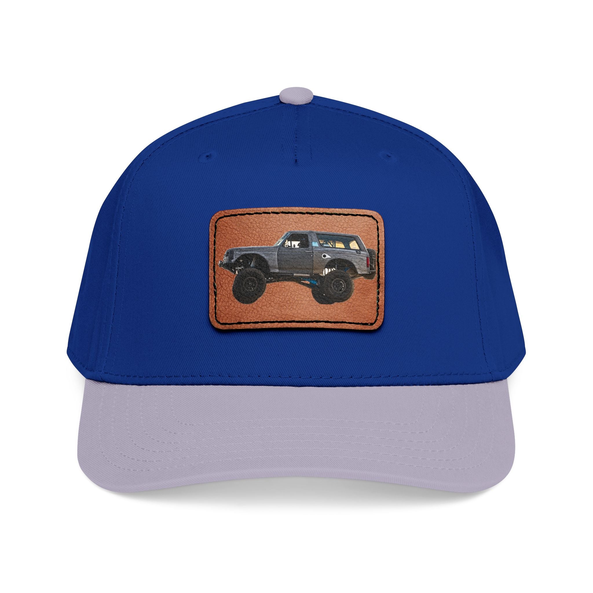 Mid Profile Baseball Cap with Leather Patch (Rectangle)