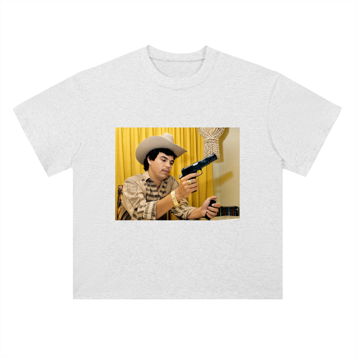 Heavyweight Drop Shoulder Cotton T-Shirt Chalino gun
